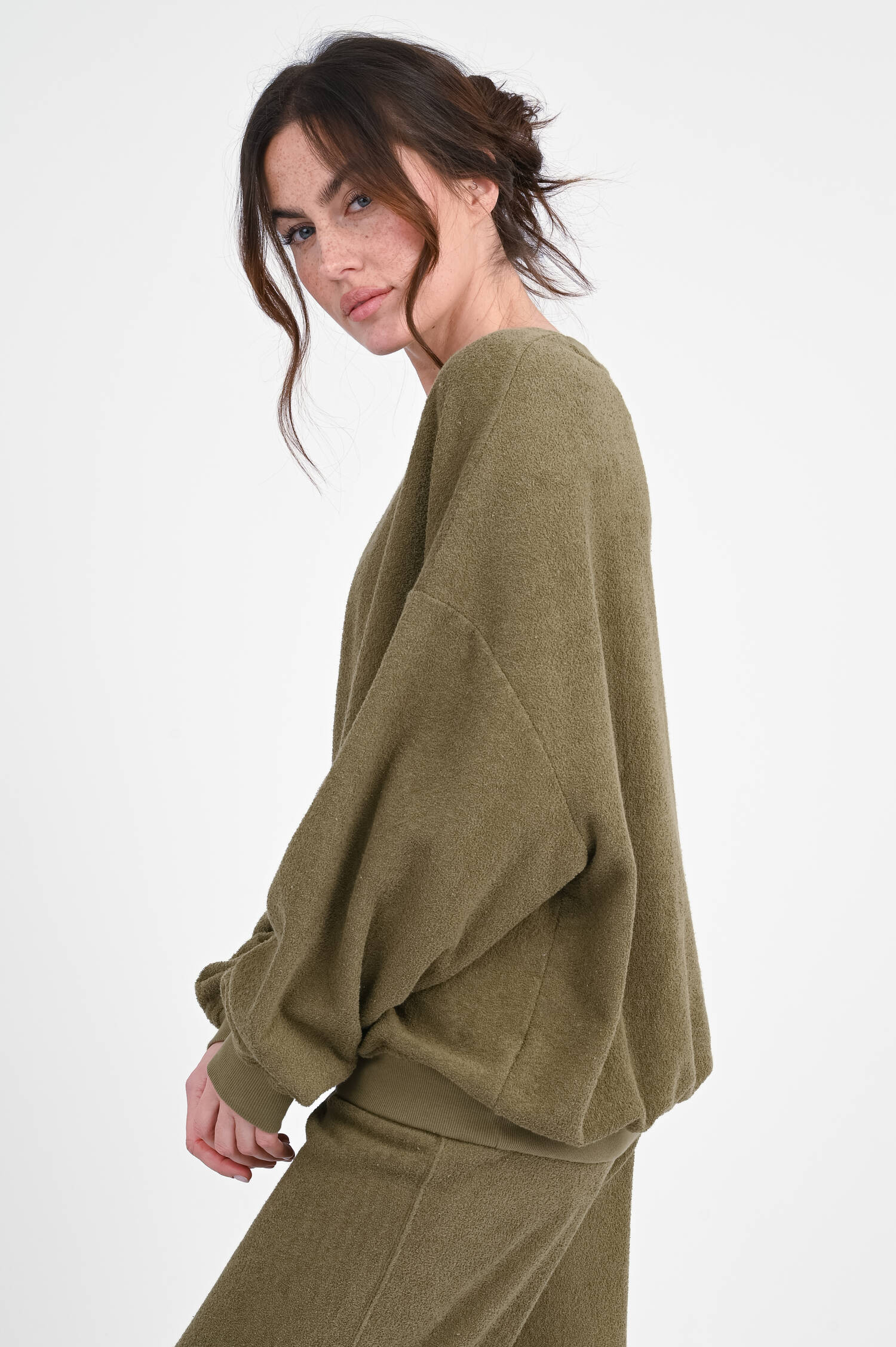 Frottee-Sweatshirt RANA in Oliv