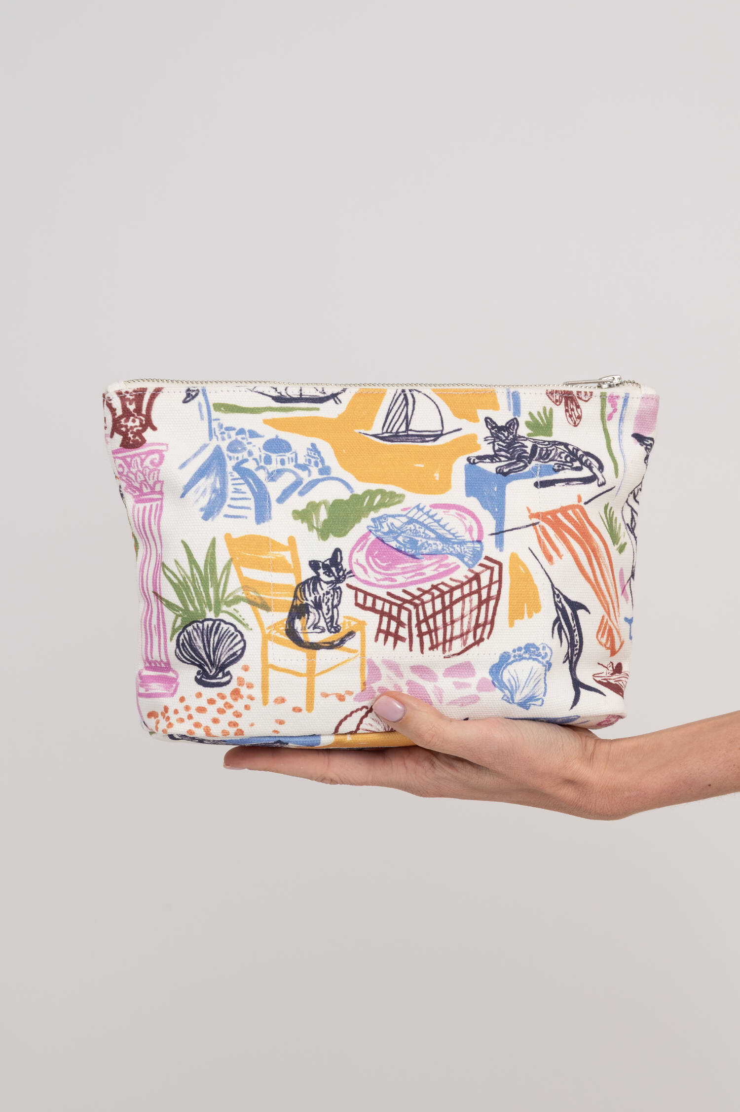 Pouch mit Allover Print in Multicolor