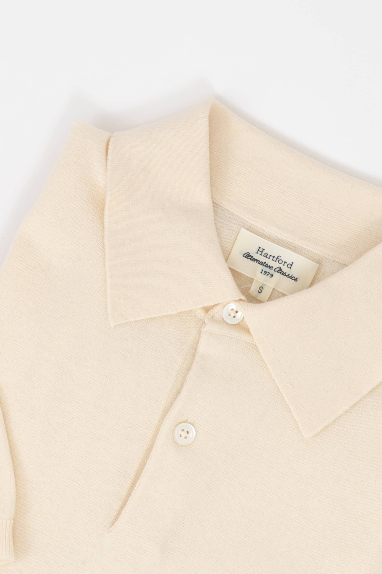 Feinstrick Poloshirt in Creme