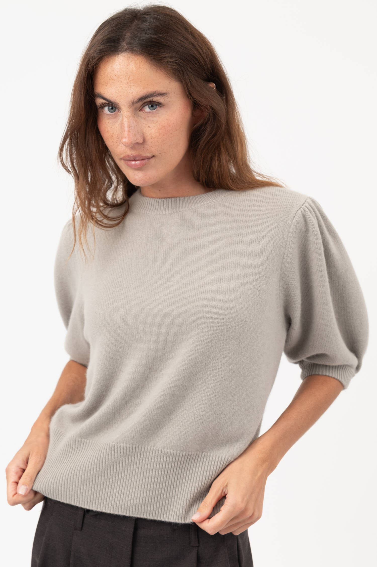 Woll-Cashmere-Pullover MIA in Greige Woll-Cashmere-Pullover MIA in Greige