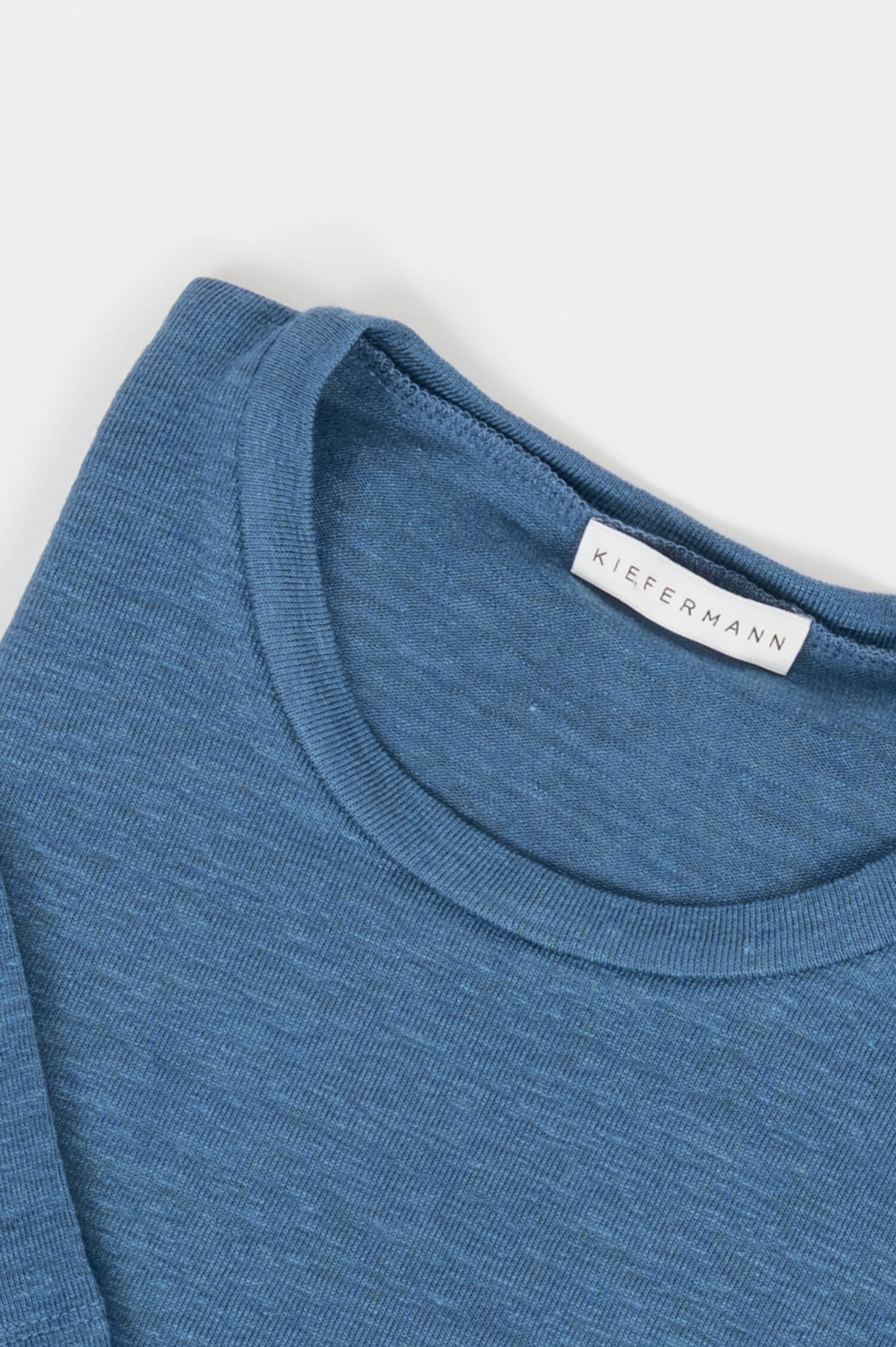 Leinen T-Shirt in Blau