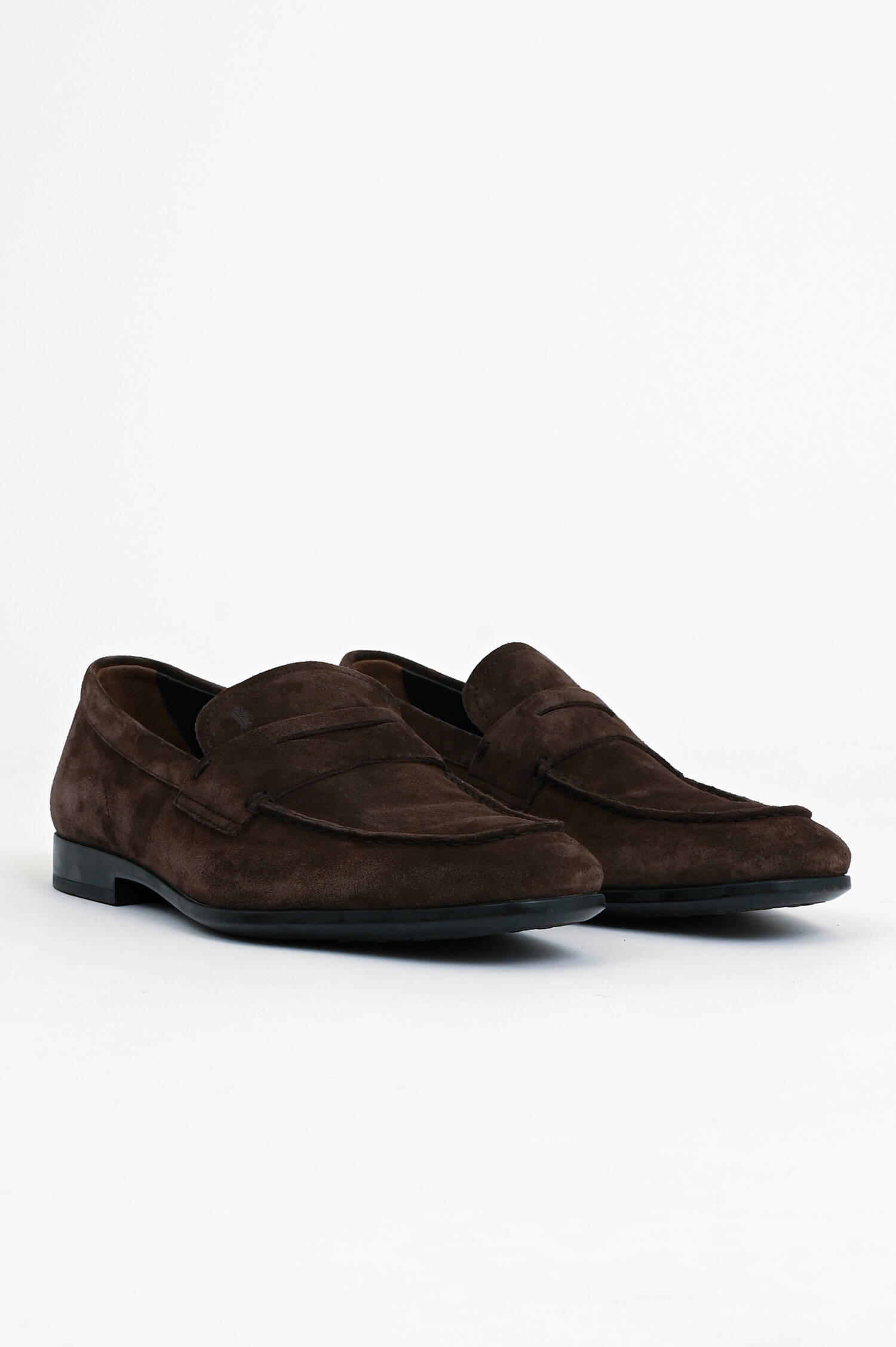 Loafer aus Veloursleder in Braun