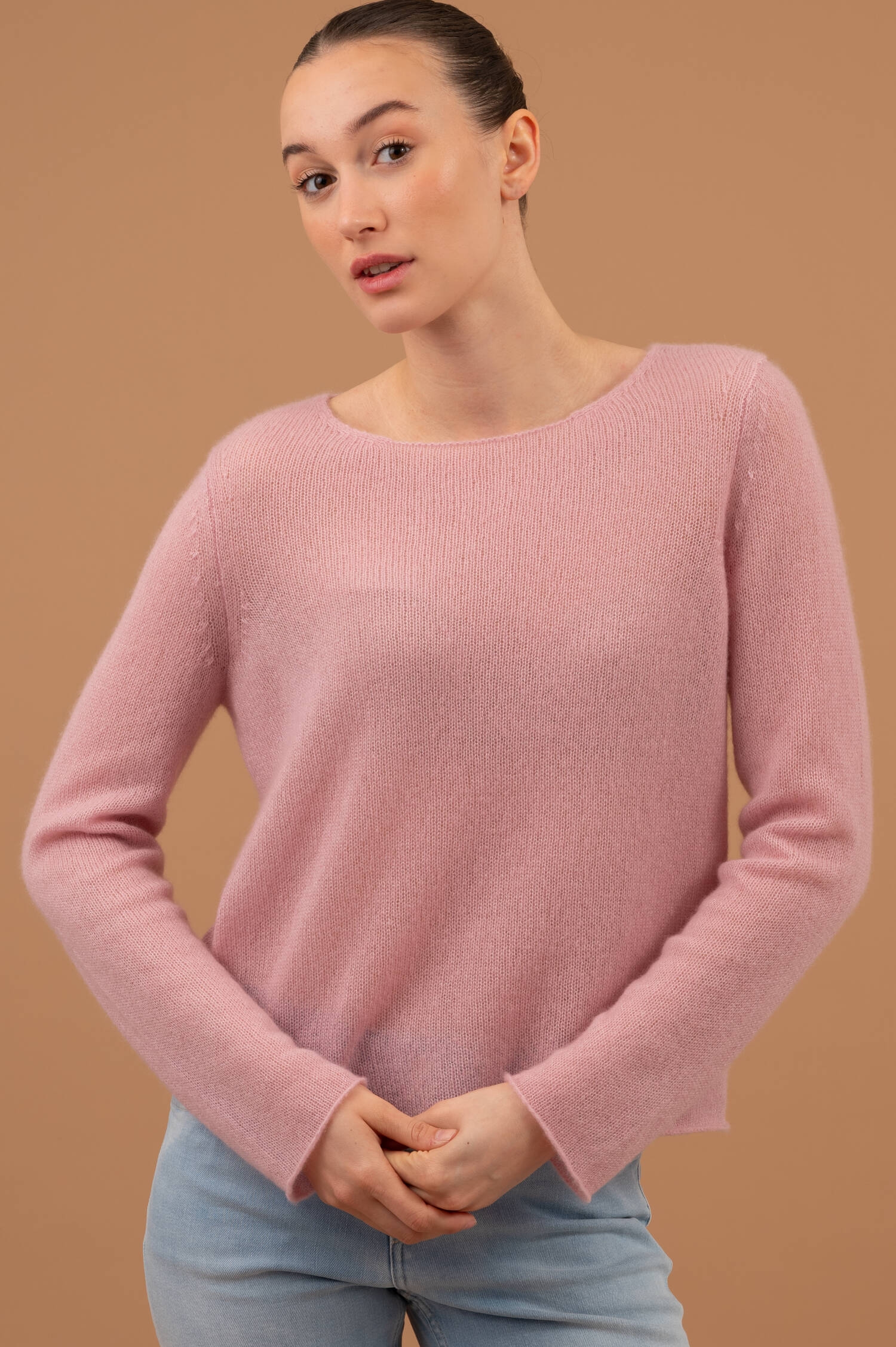 Cashmere-Seiden Pullover ADELIA in Light Raspberry