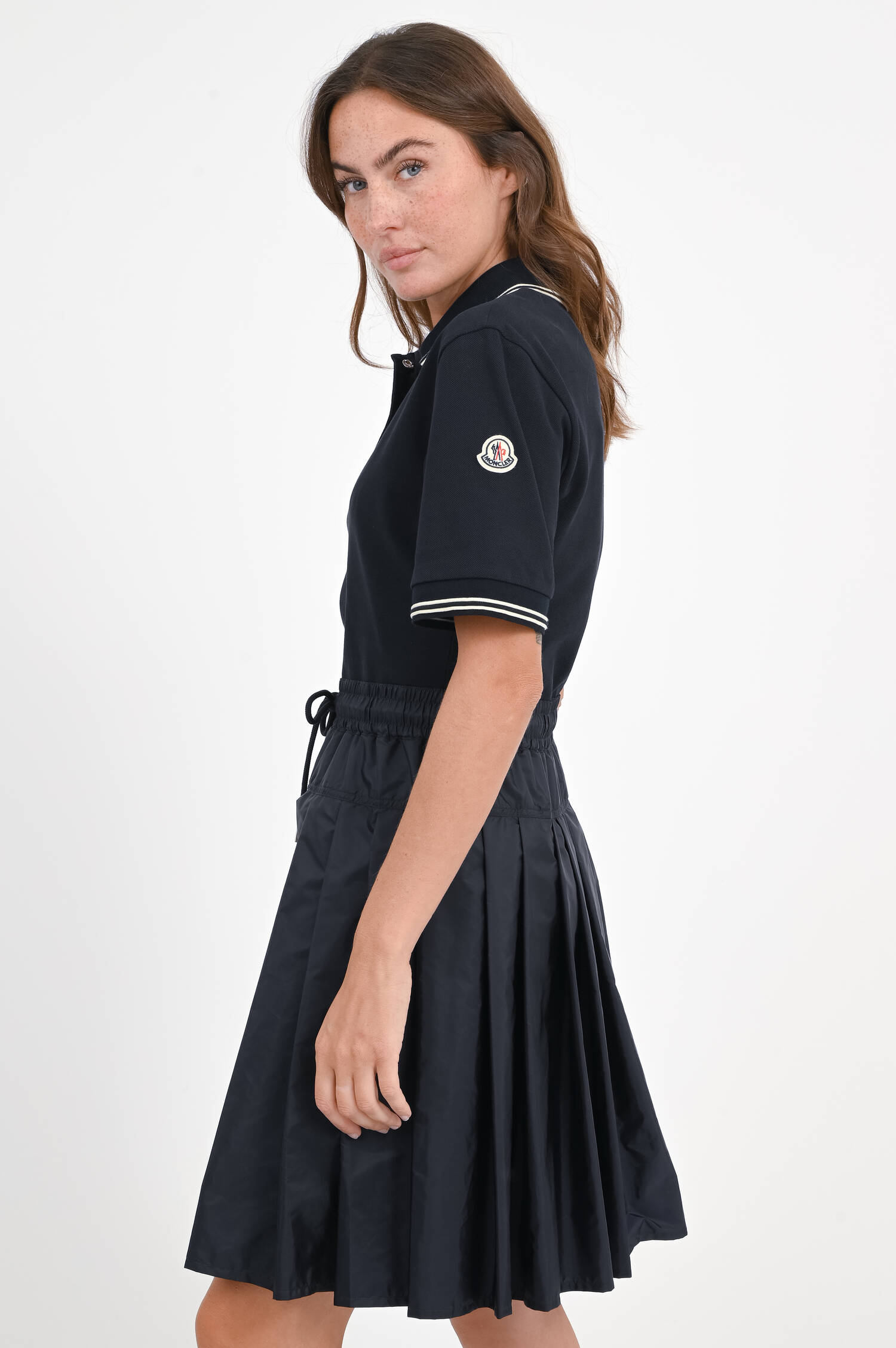 Kleid mit Poloshirt-Oberteil in Marine