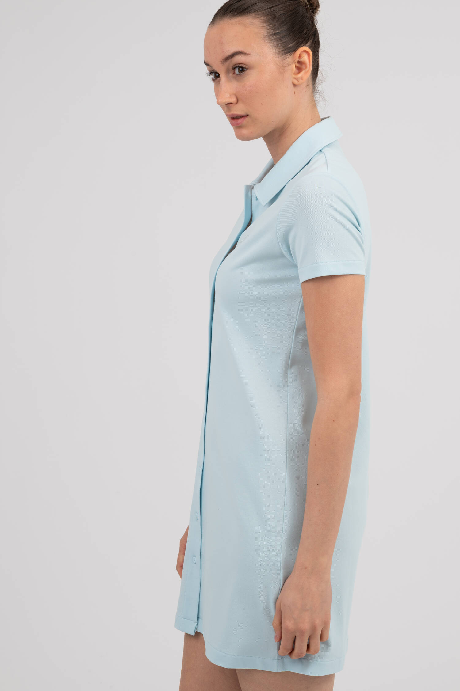 Pique Kleid in Hellblau