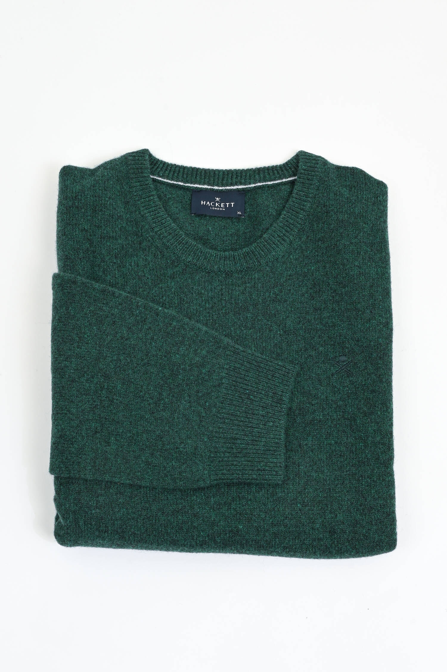 Pullover aus Lammwolle in Dunkelgrün