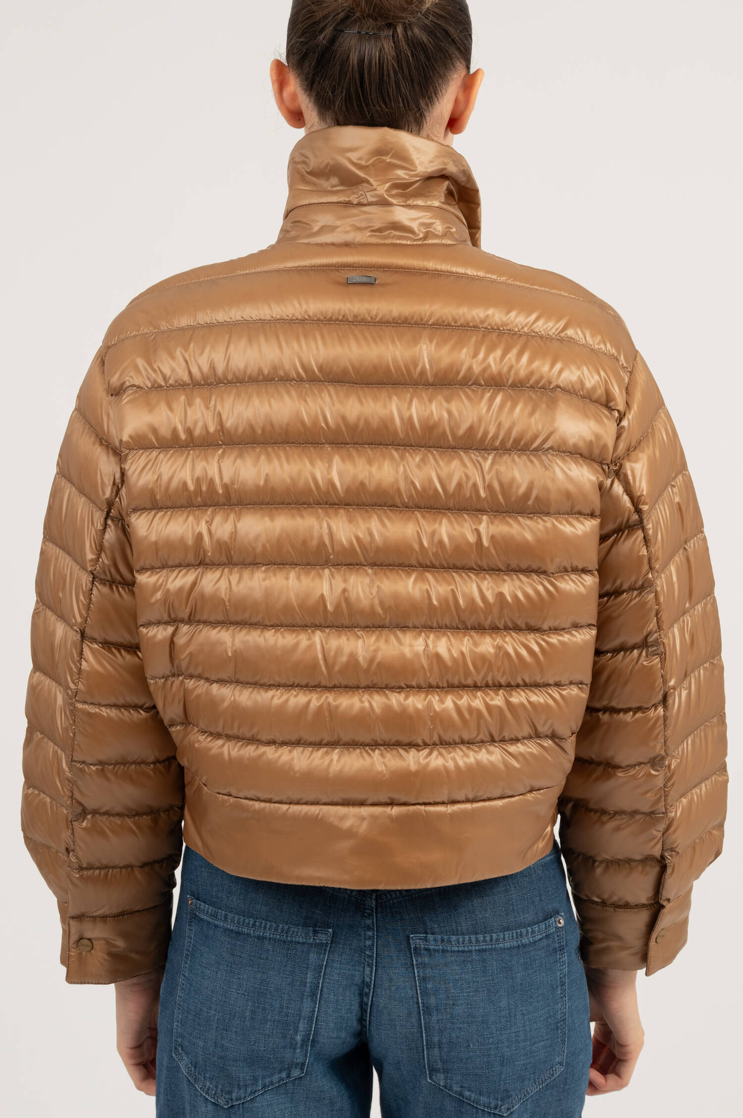 Boxy Steppjacke in Taupe