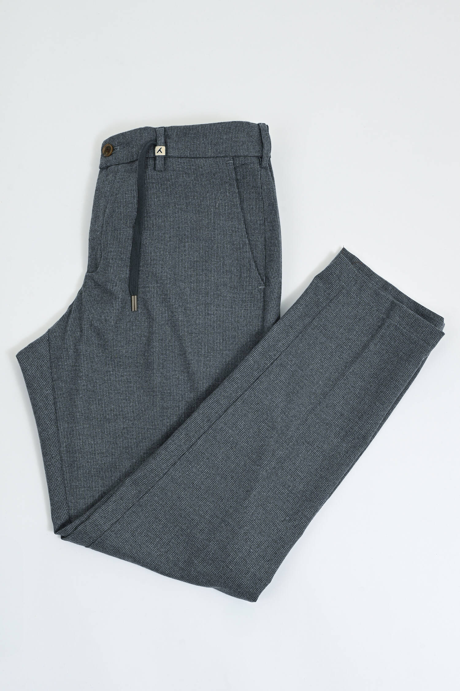 Sportliche Anzughose in Grau/Weiß gemustert