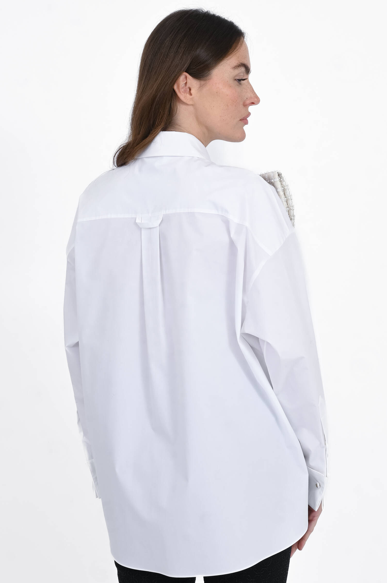 Bluse mit Schleifen-Detail in White Pearl Bluse mit Schleifen-Detail in White Pearl