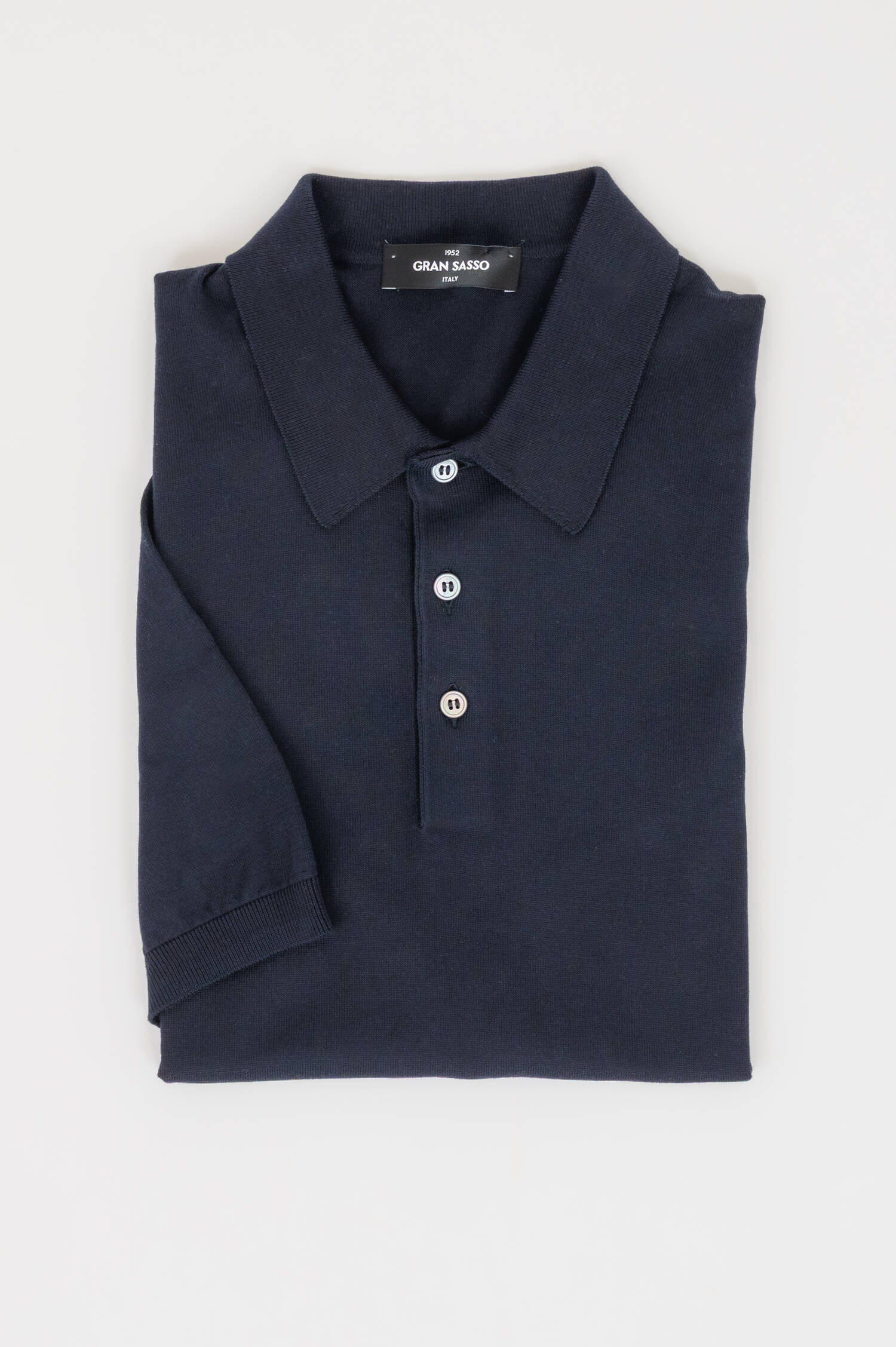 Feinstrick Polo in Navy