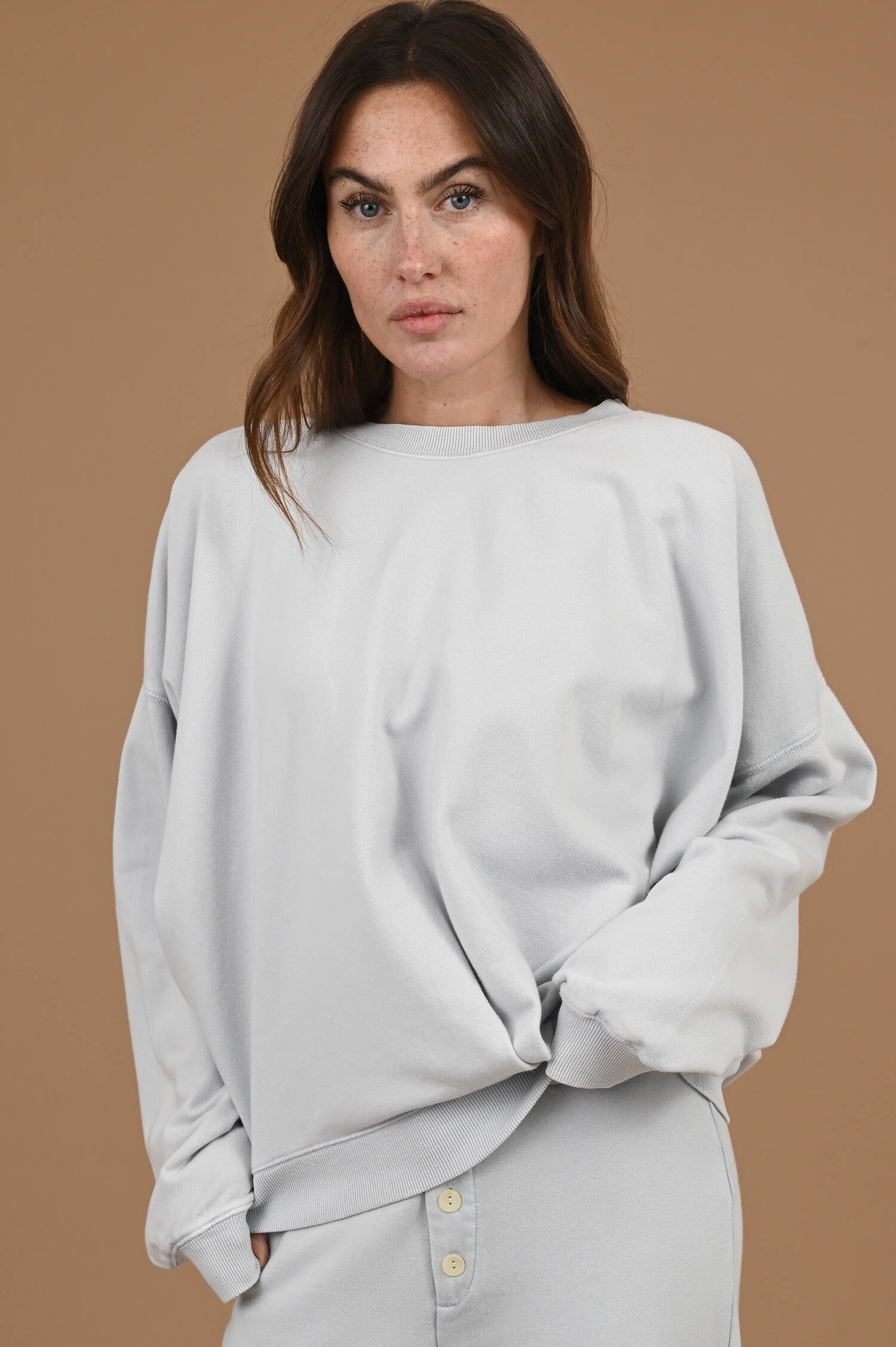 Sweater aus Bio-Baumwollmix in Eisblau