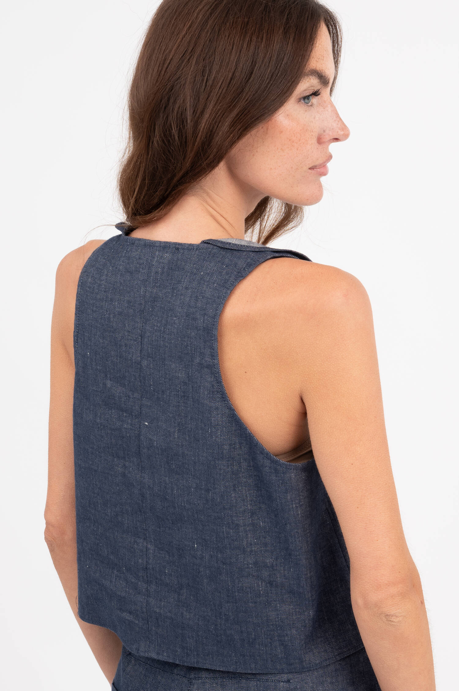 Denim Top in Dunkelblau Denim Top in Dunkelblau