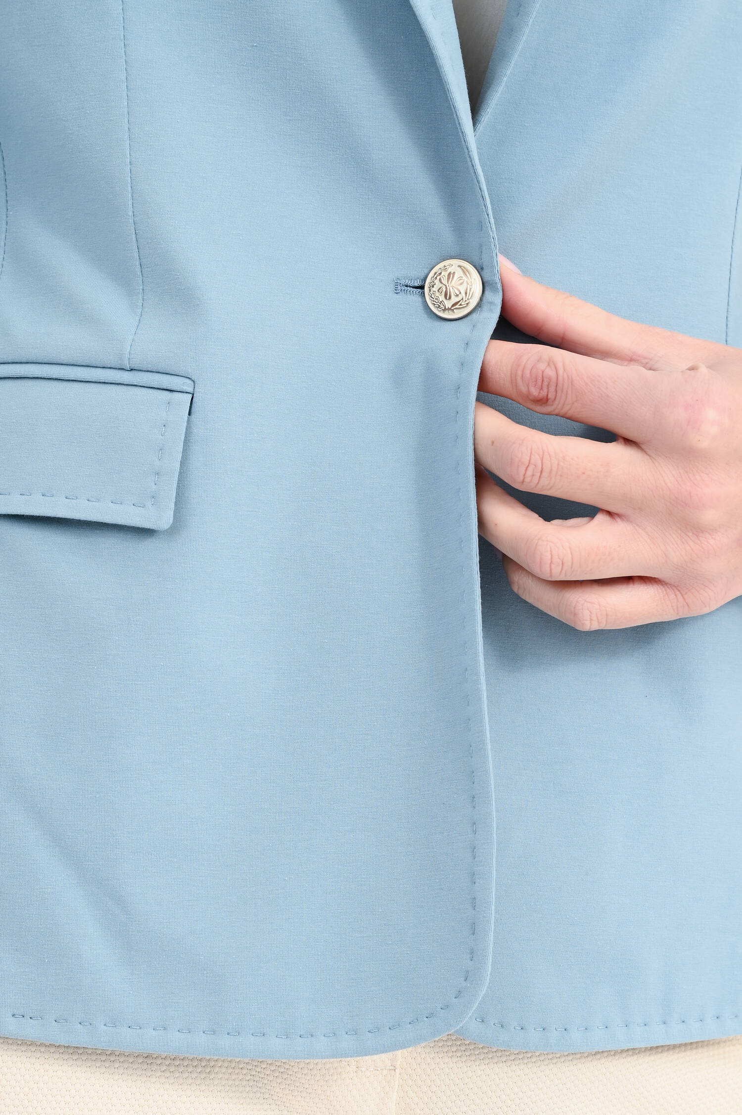 Jersey Blazer in Hellblau Jersey Blazer in Hellblau