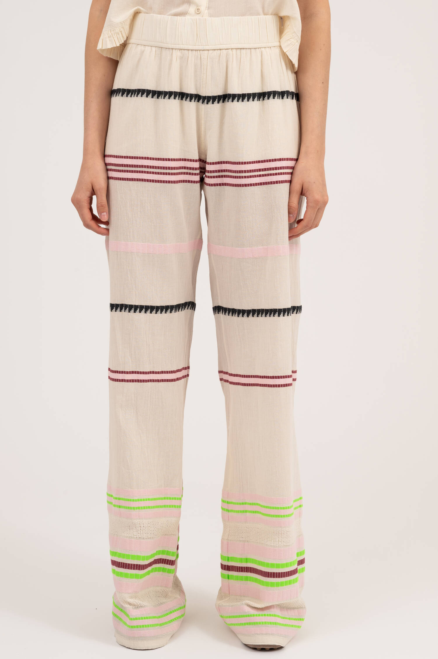 Weite Hose VELOURA in Natur