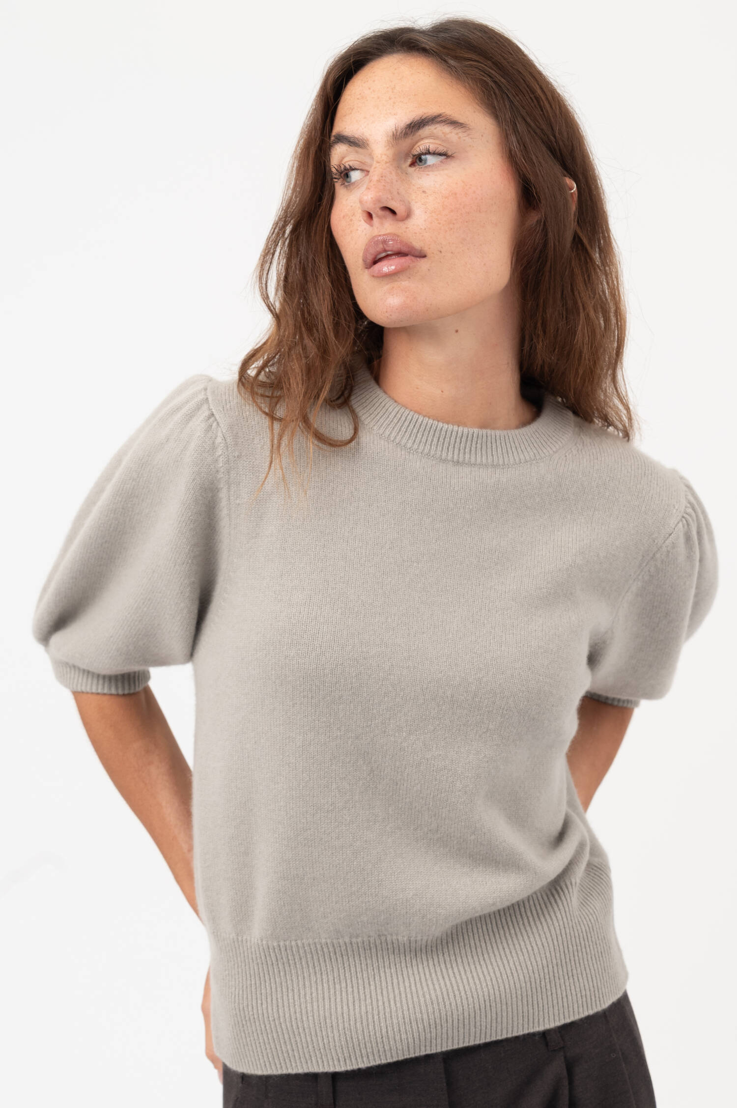 Woll-Cashmere-Pullover MIA in Greige Woll-Cashmere-Pullover MIA in Greige