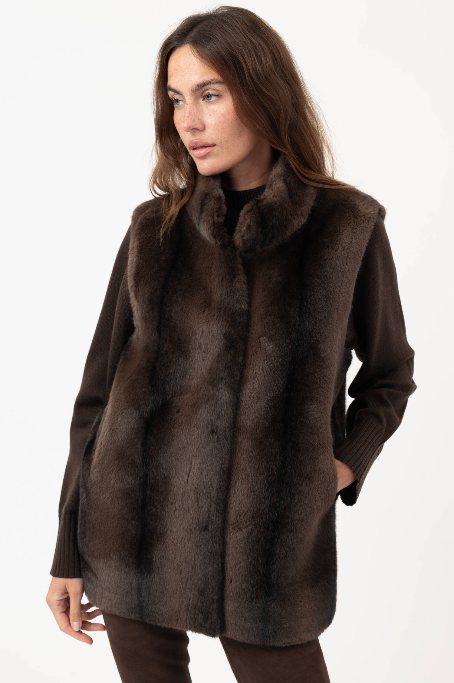 Faux-Fur-Gilet FIFI in Braun Faux-Fur-Gilet FIFI in Braun