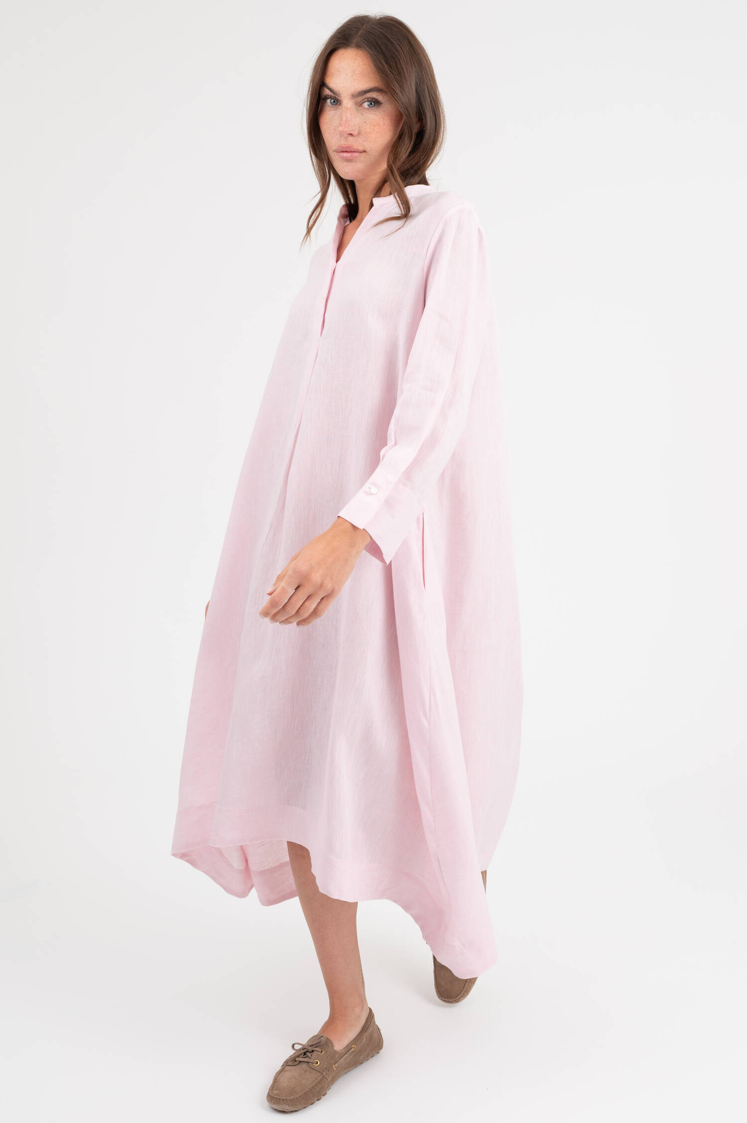 Leinenkleid in Rosa