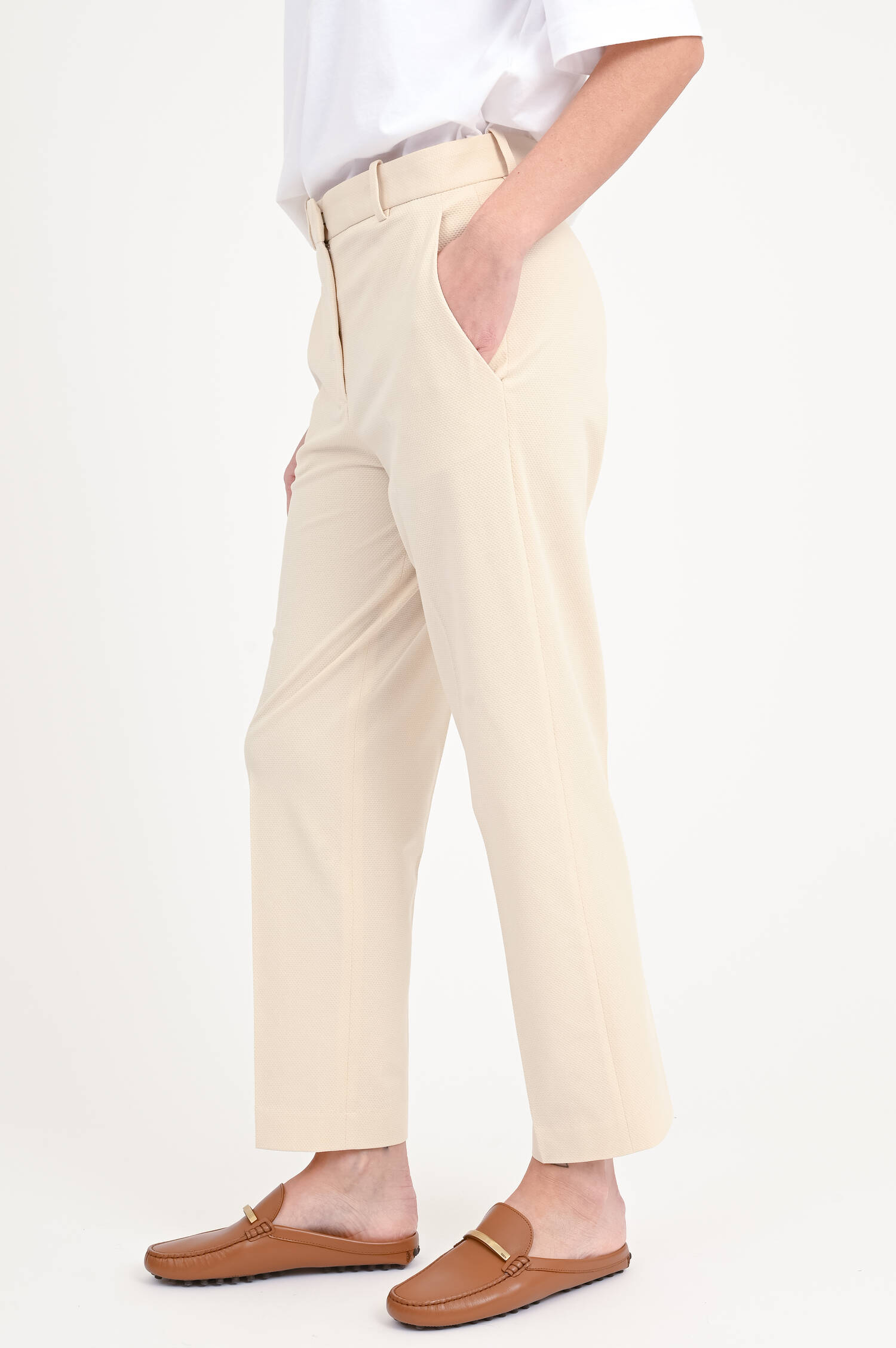 Strukturierte Hose aus Baumwolle in Sugar