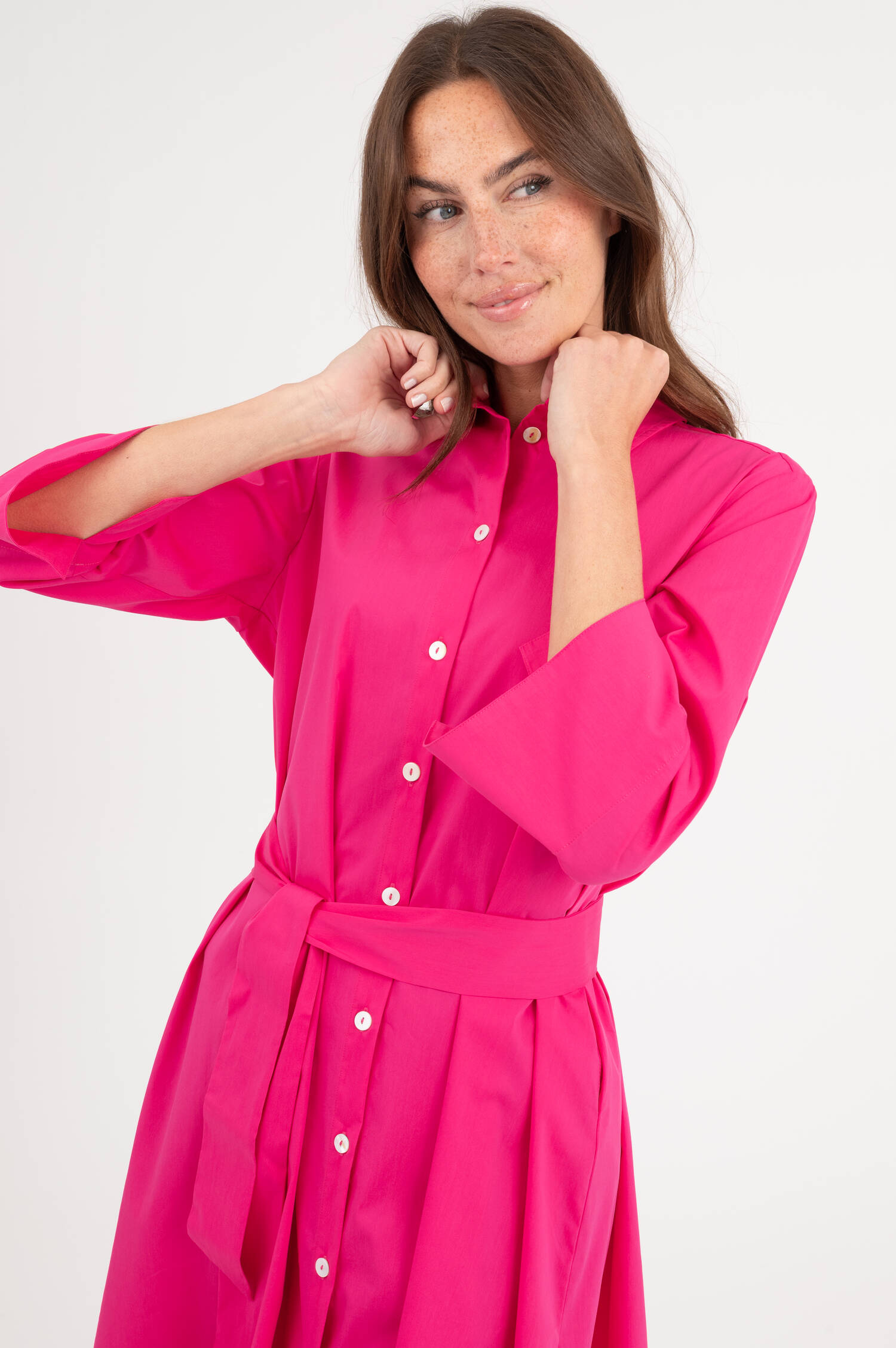 Popeline Kleid in Pink Popeline Kleid in Pink