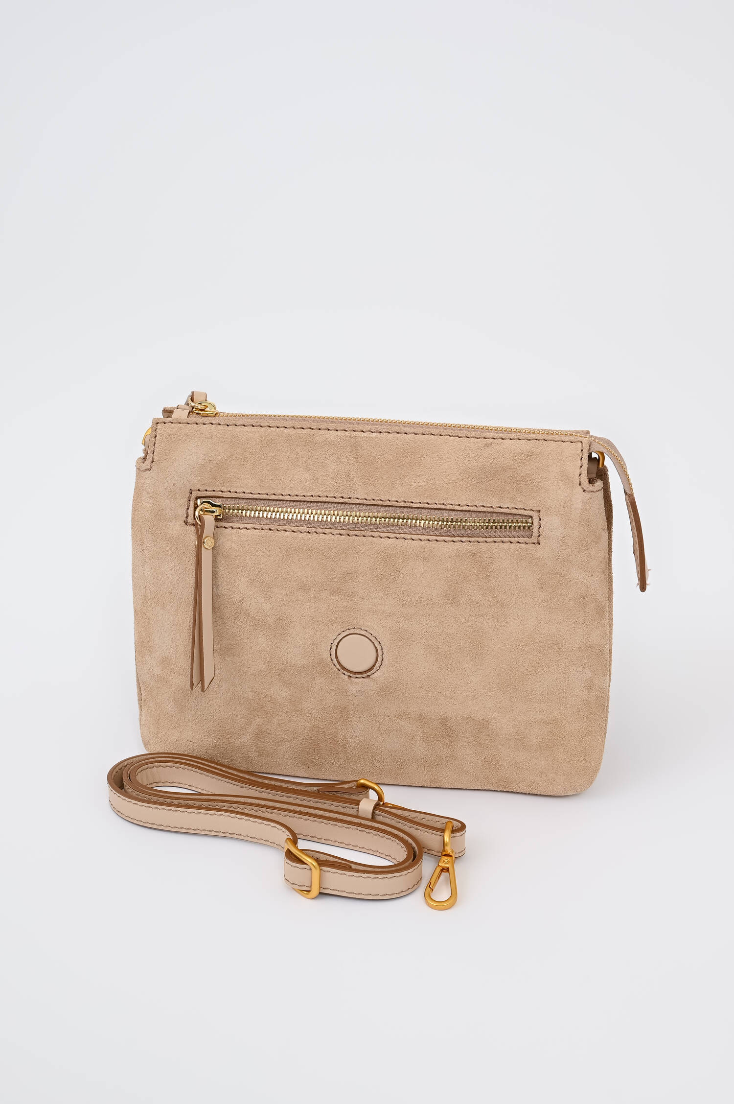 Umhängetasche THREE in Nude-Beige