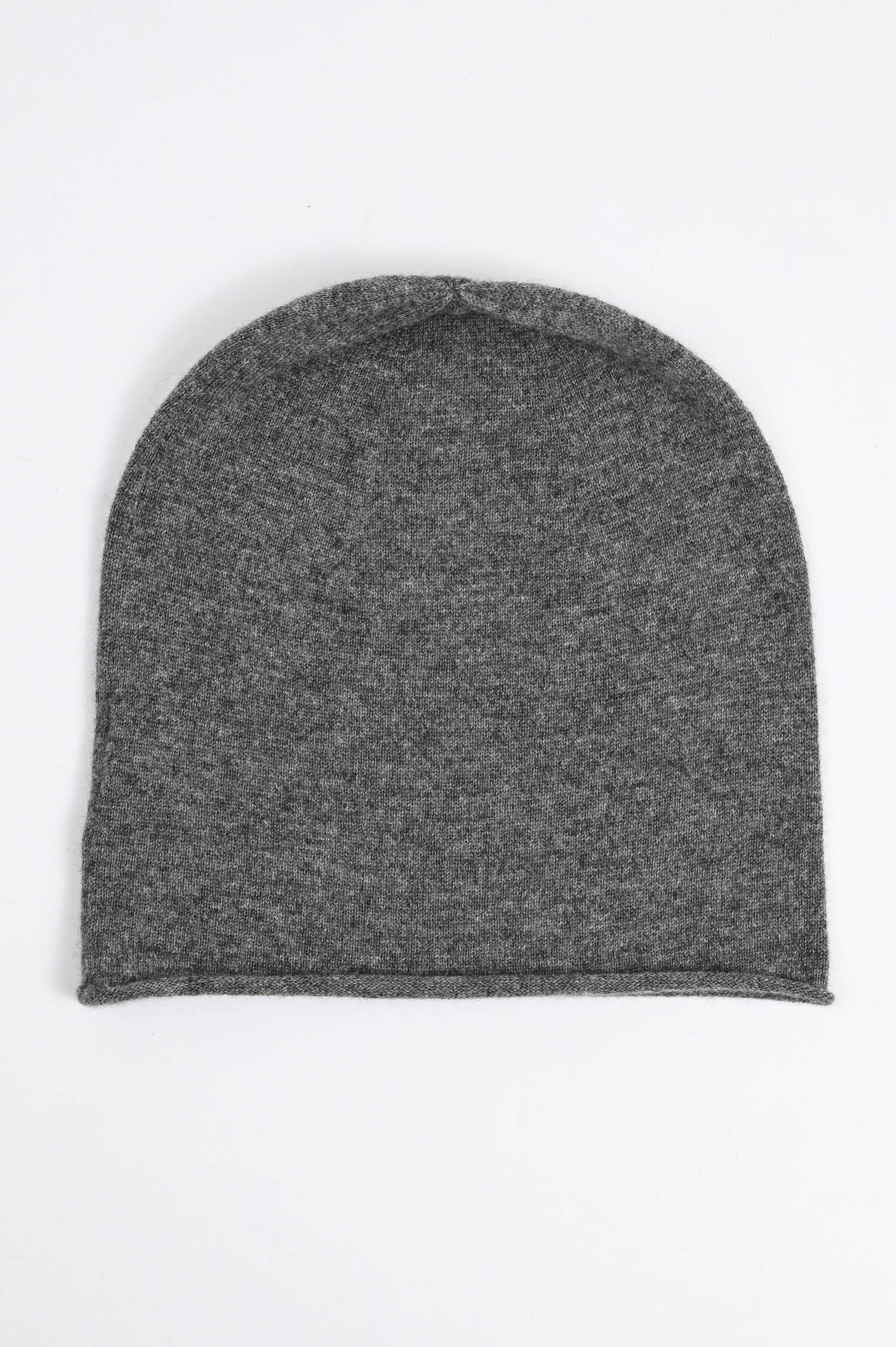 Feinstrick-Mütze mit Rollsaum in Dunkelgrau Feinstrick-Mütze mit Rollsaum in Dunkelgrau