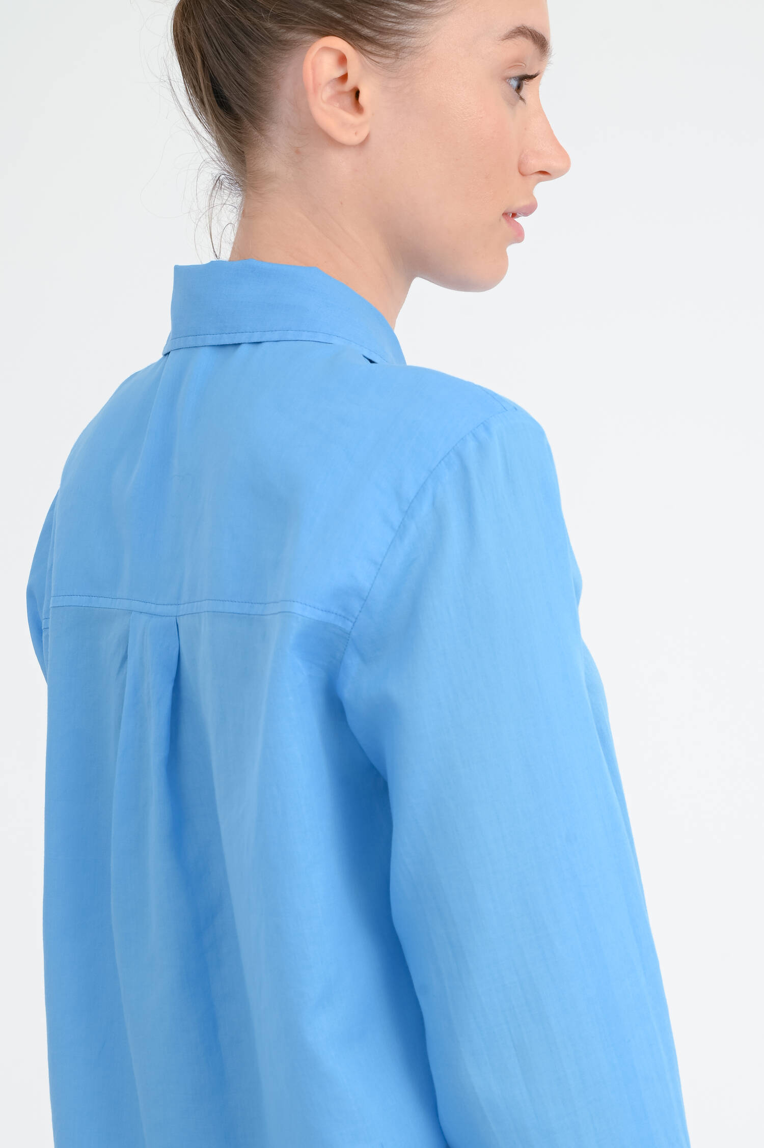 Baumwoll-Bluse in Cornflower Blue