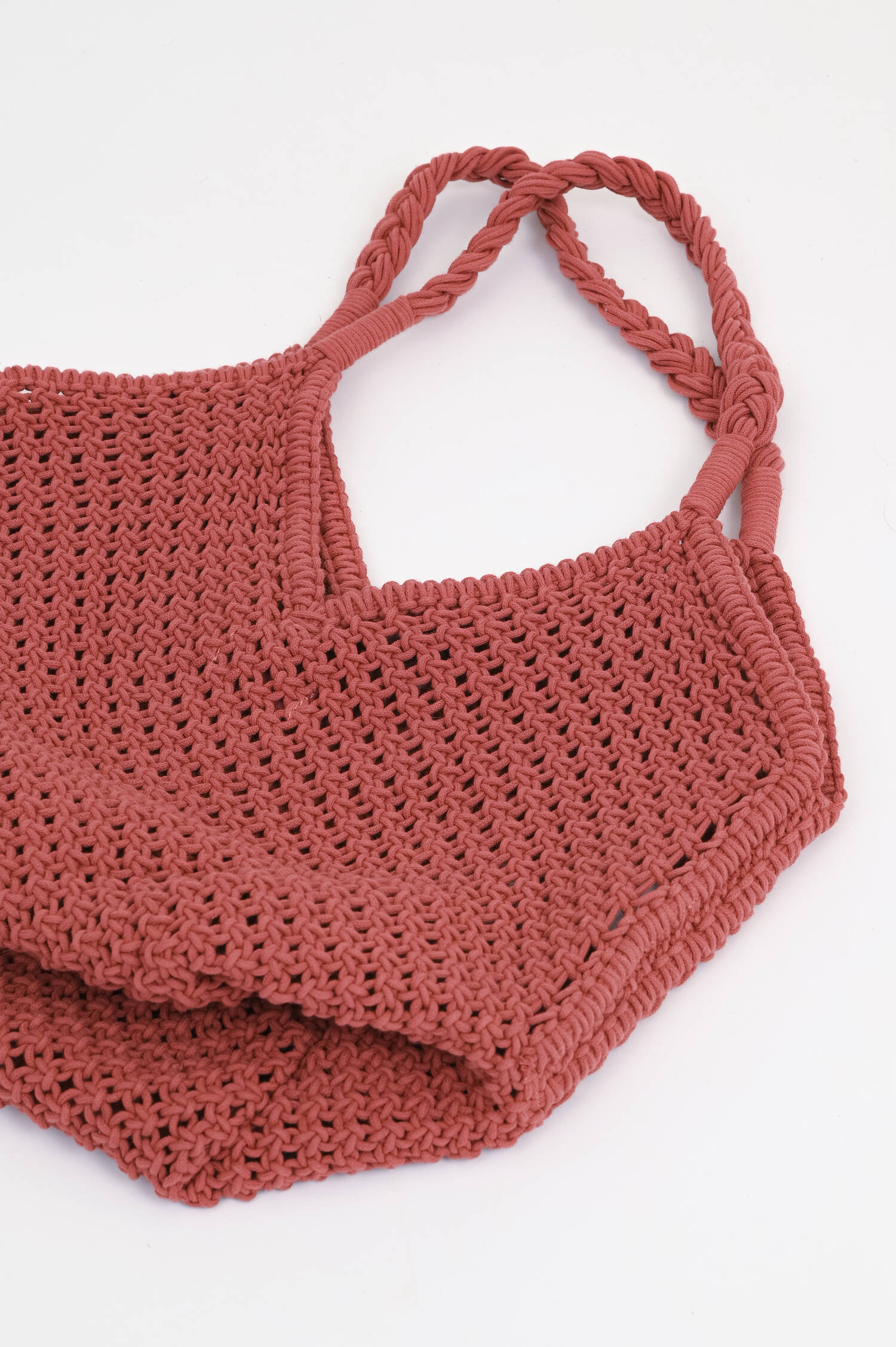 Makramee Shopper PANIER in Terracota