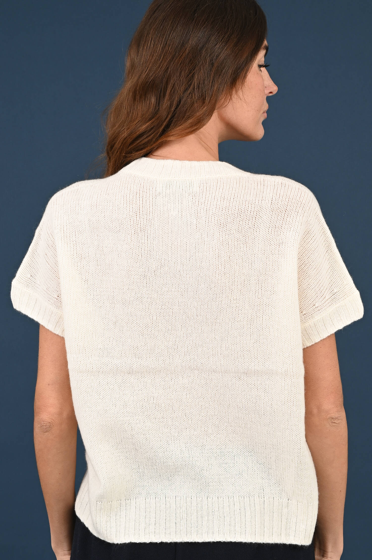 Cashmere-Woll Pullover in Weiß
