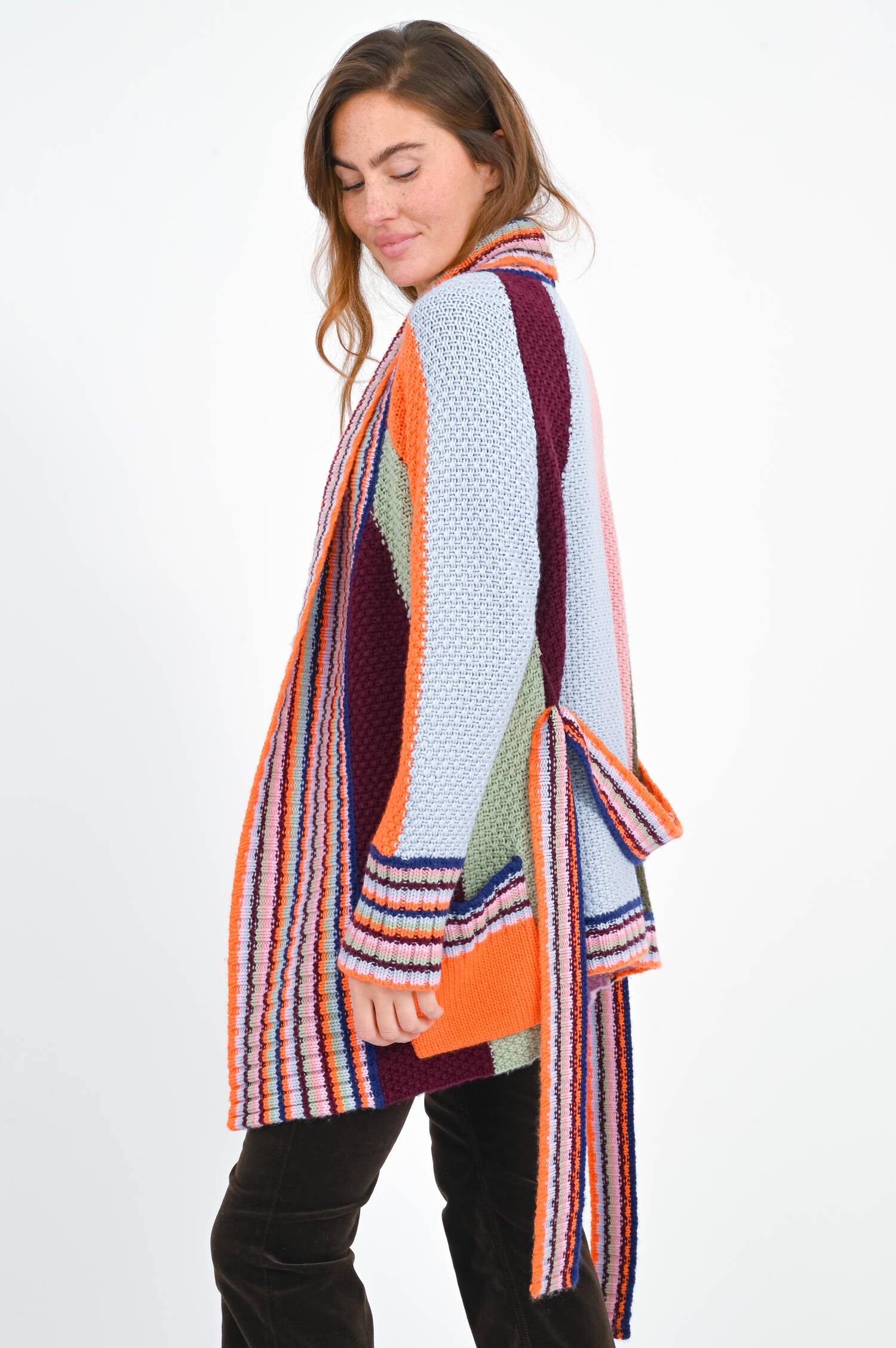 Strickjacke aus Woll-Cashmere-Mix in Multicolor