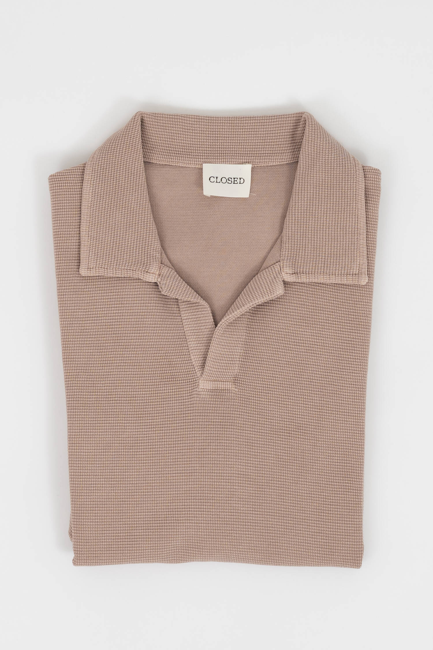 Poloshirt mit Waffel-Optik in Taupe Poloshirt mit Waffel-Optik in Taupe