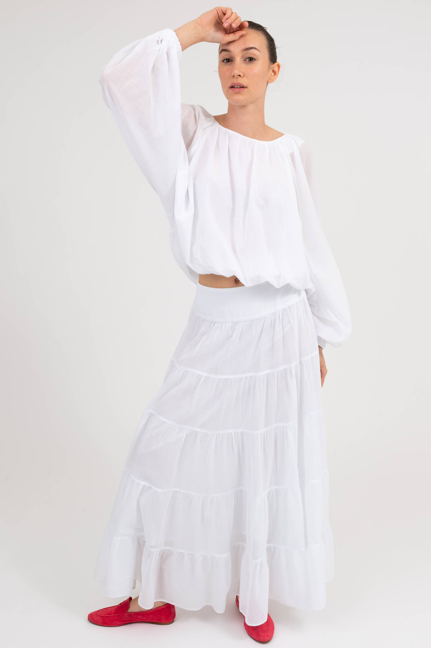 Stufenschlupfrock in Weiß Stufenschlupfrock in Weiß