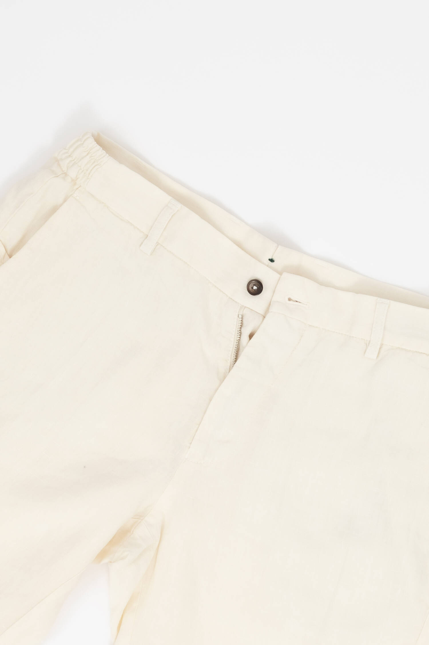 Leinen Bermuda in Ecru