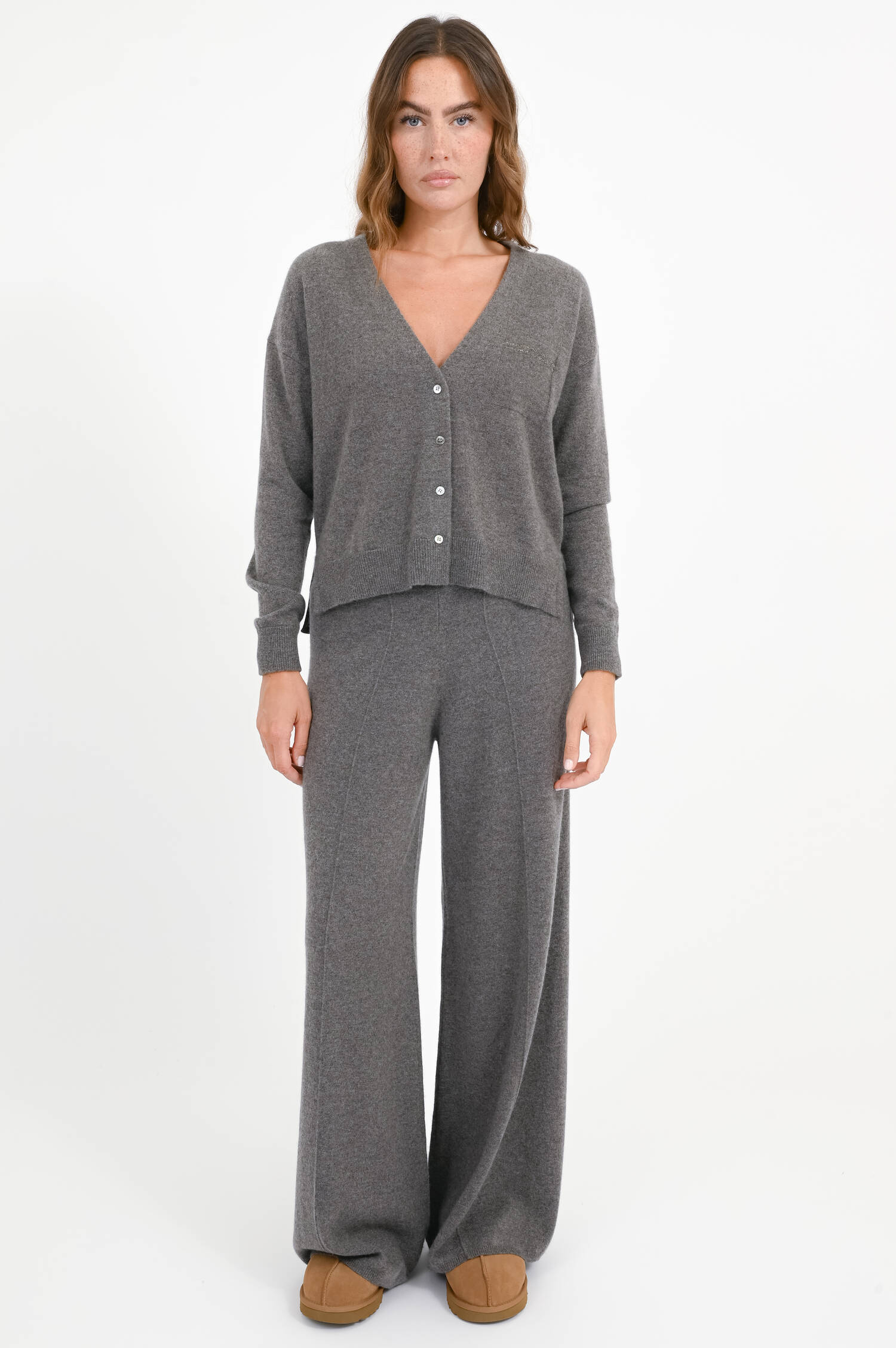 Cashmere-Hose in Otter Grey