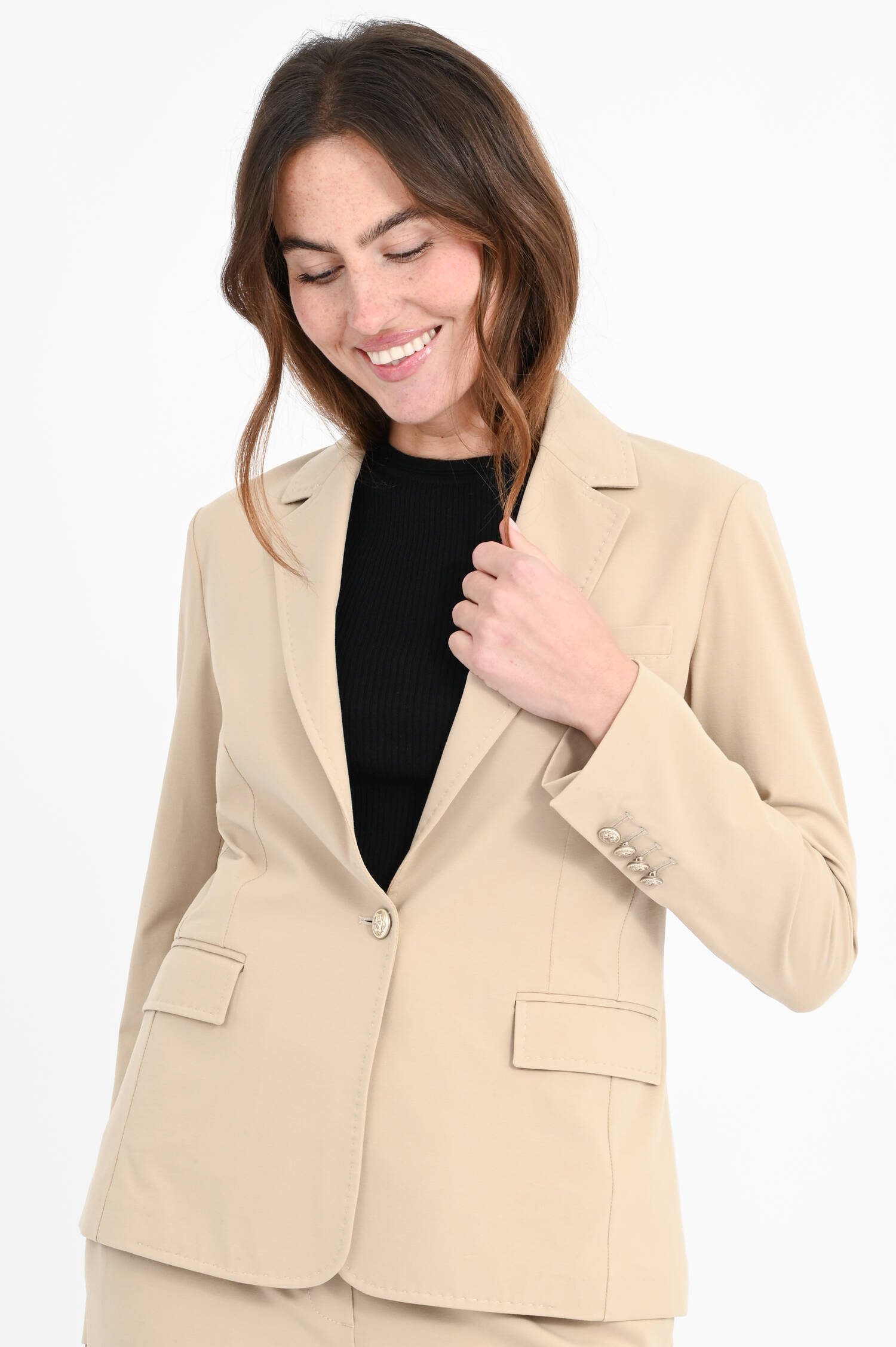 Jersey Blazer in Beige