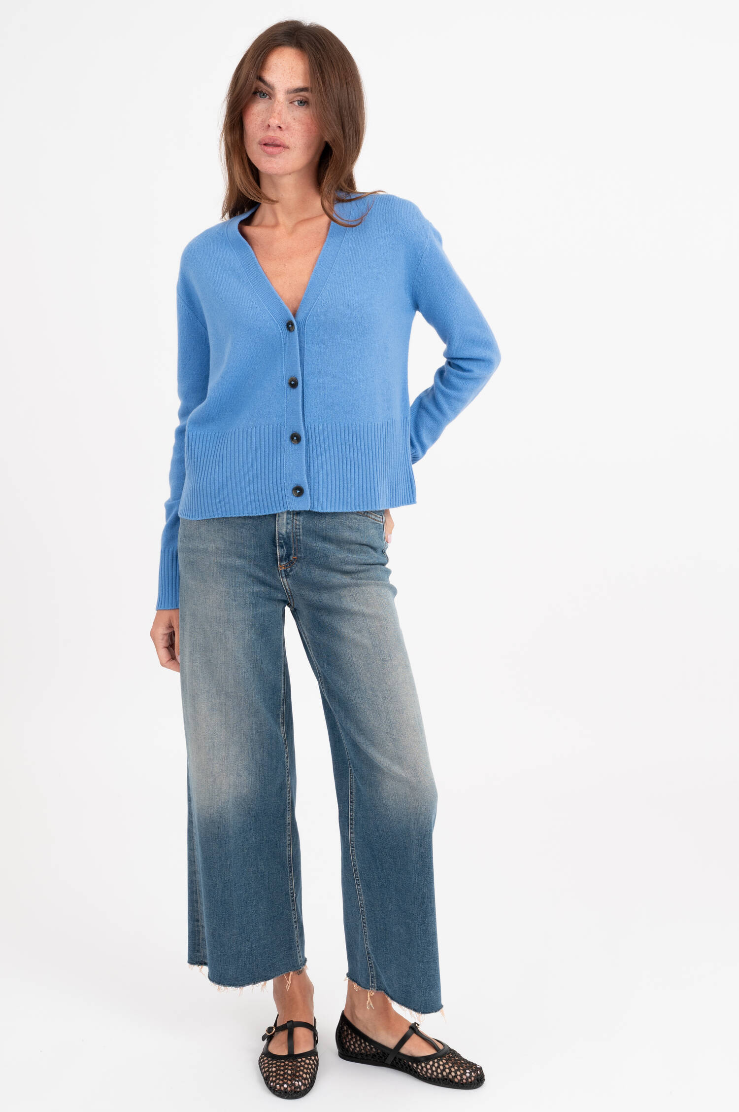 Cardigan aus Wolle in Blau Cardigan aus Wolle in Blau