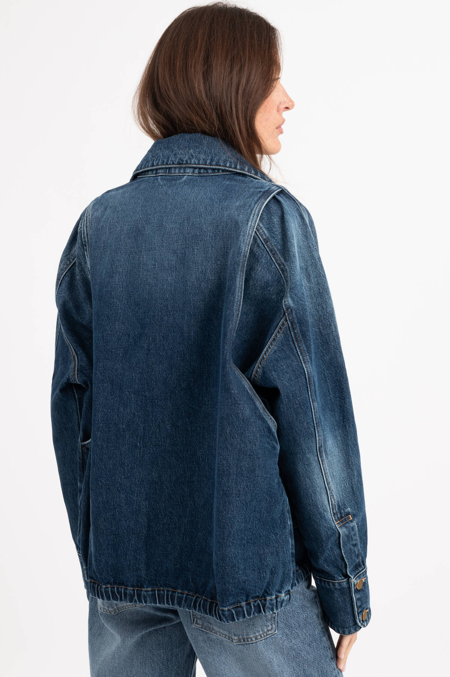 Denim-Bomberjacke in Dunkelblau Denim-Bomberjacke in Dunkelblau