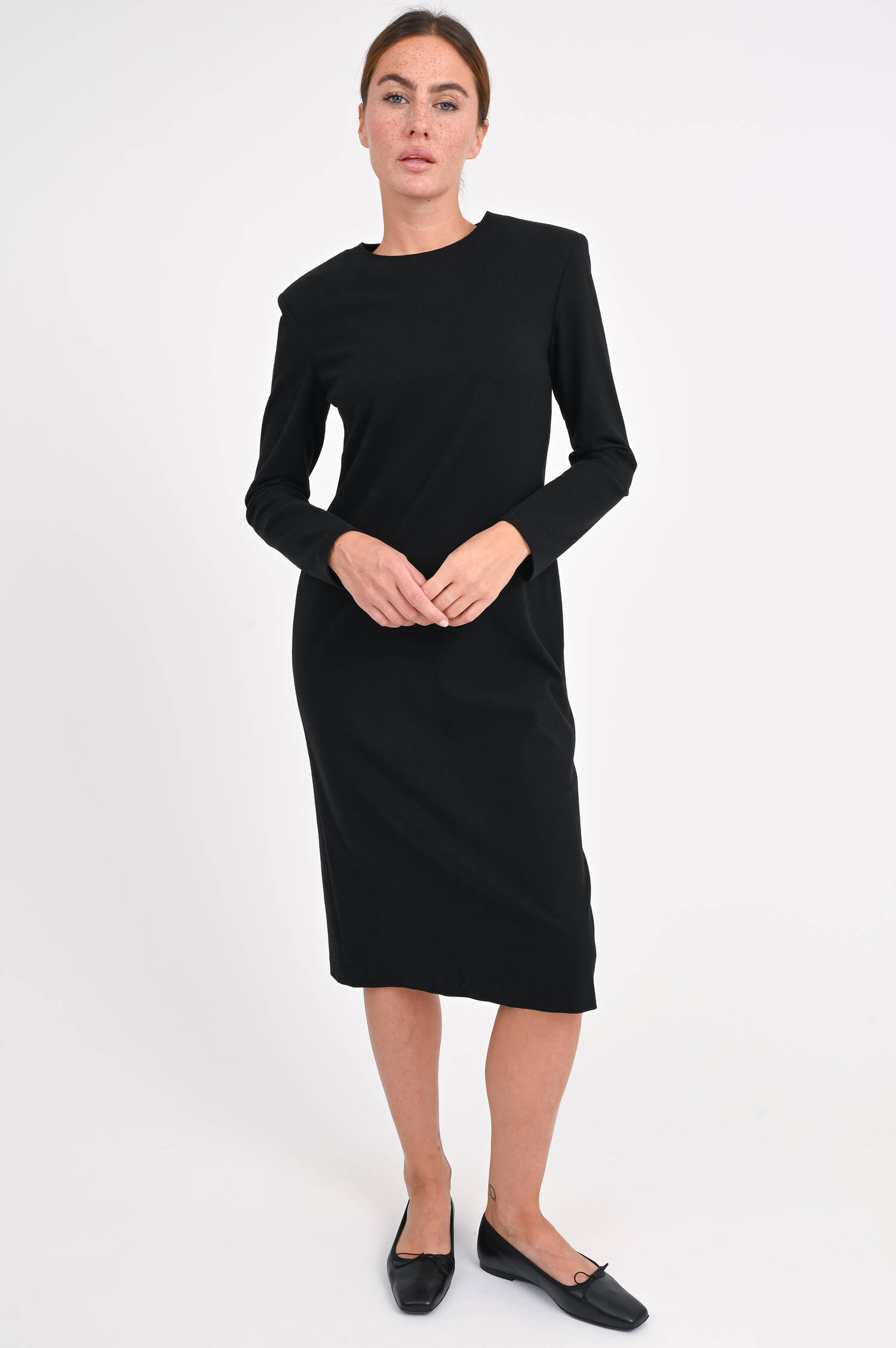 Kleid aus Viskose-Mix in Schwarz
