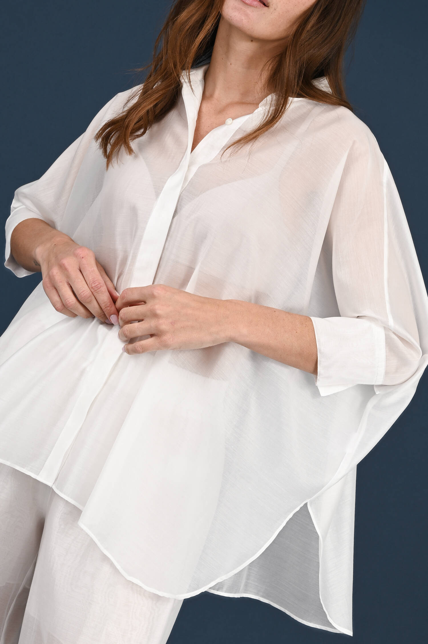 Weite Bluse in Bianco