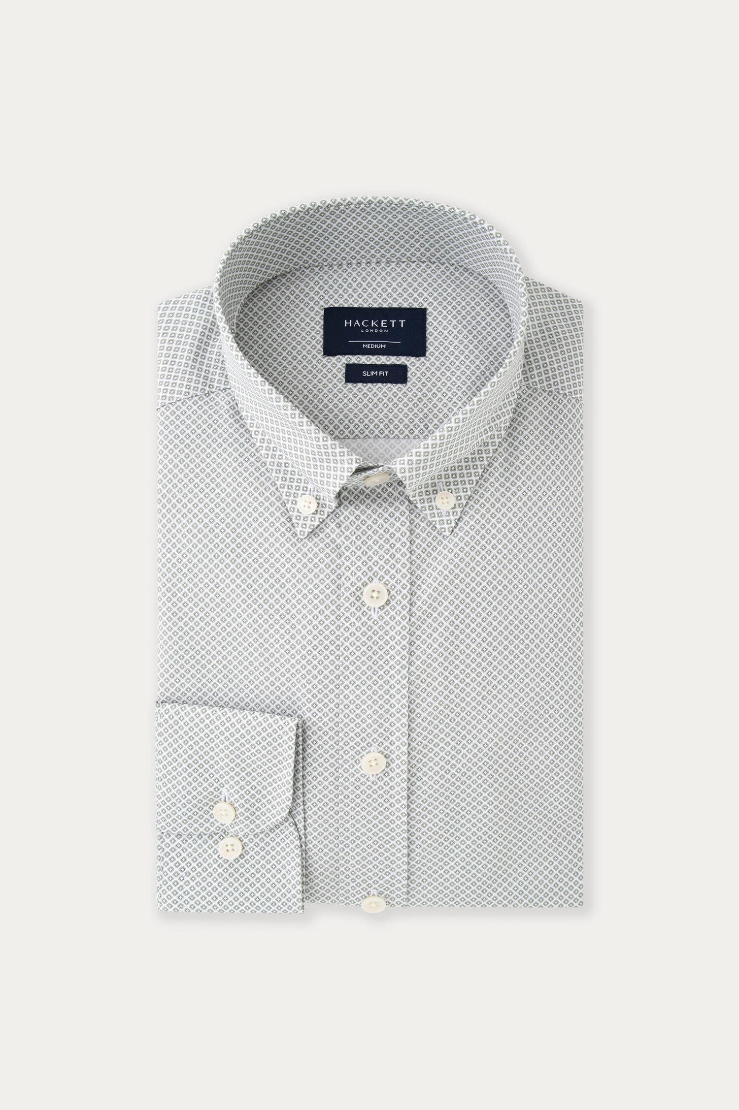 Baumwollhemd mit Print Weiß/Grün Baumwollhemd mit Print Weiß/Grün