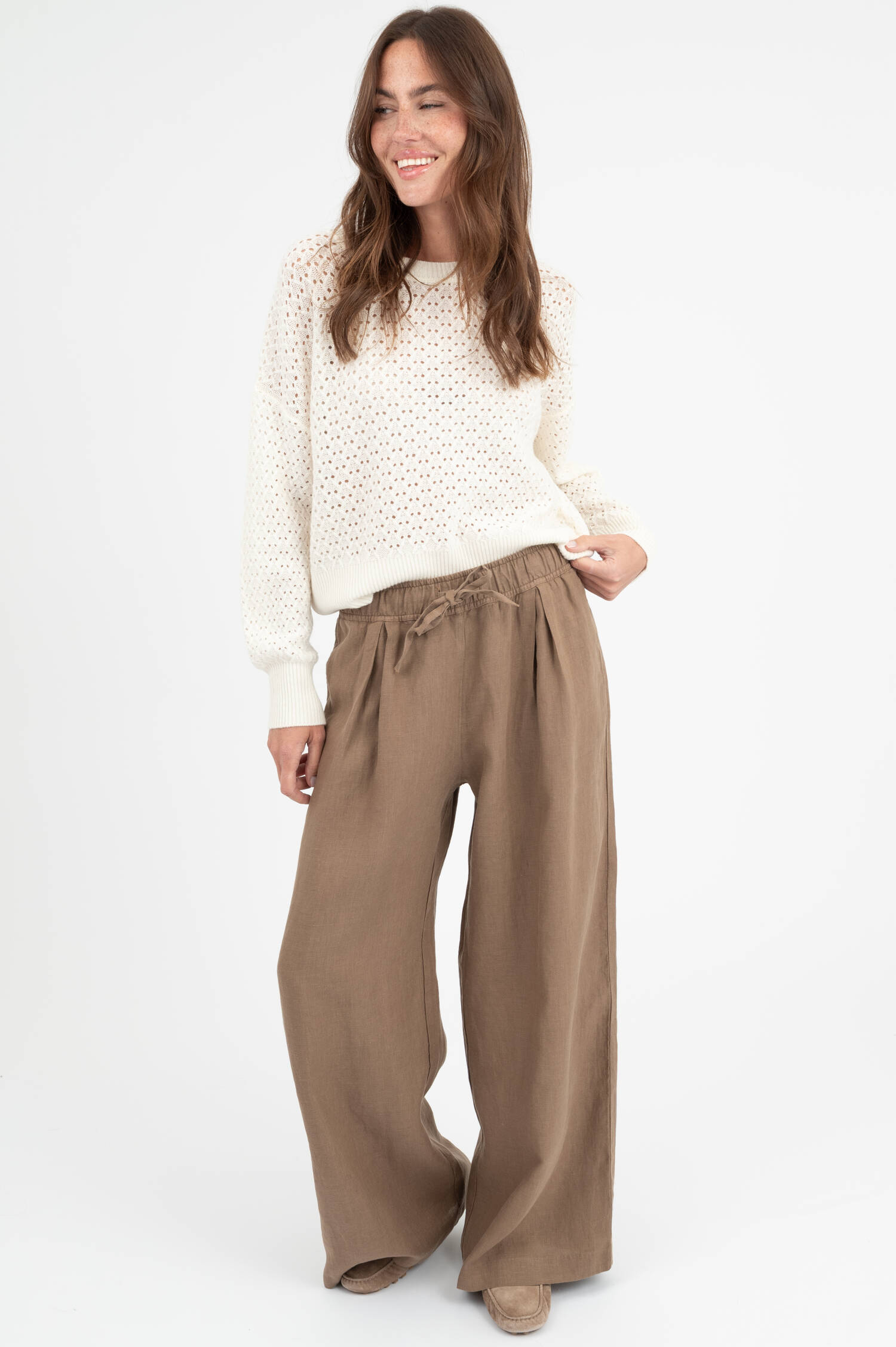 Weite Hose JOSY in Hellbraun Weite Hose JOSY in Hellbraun