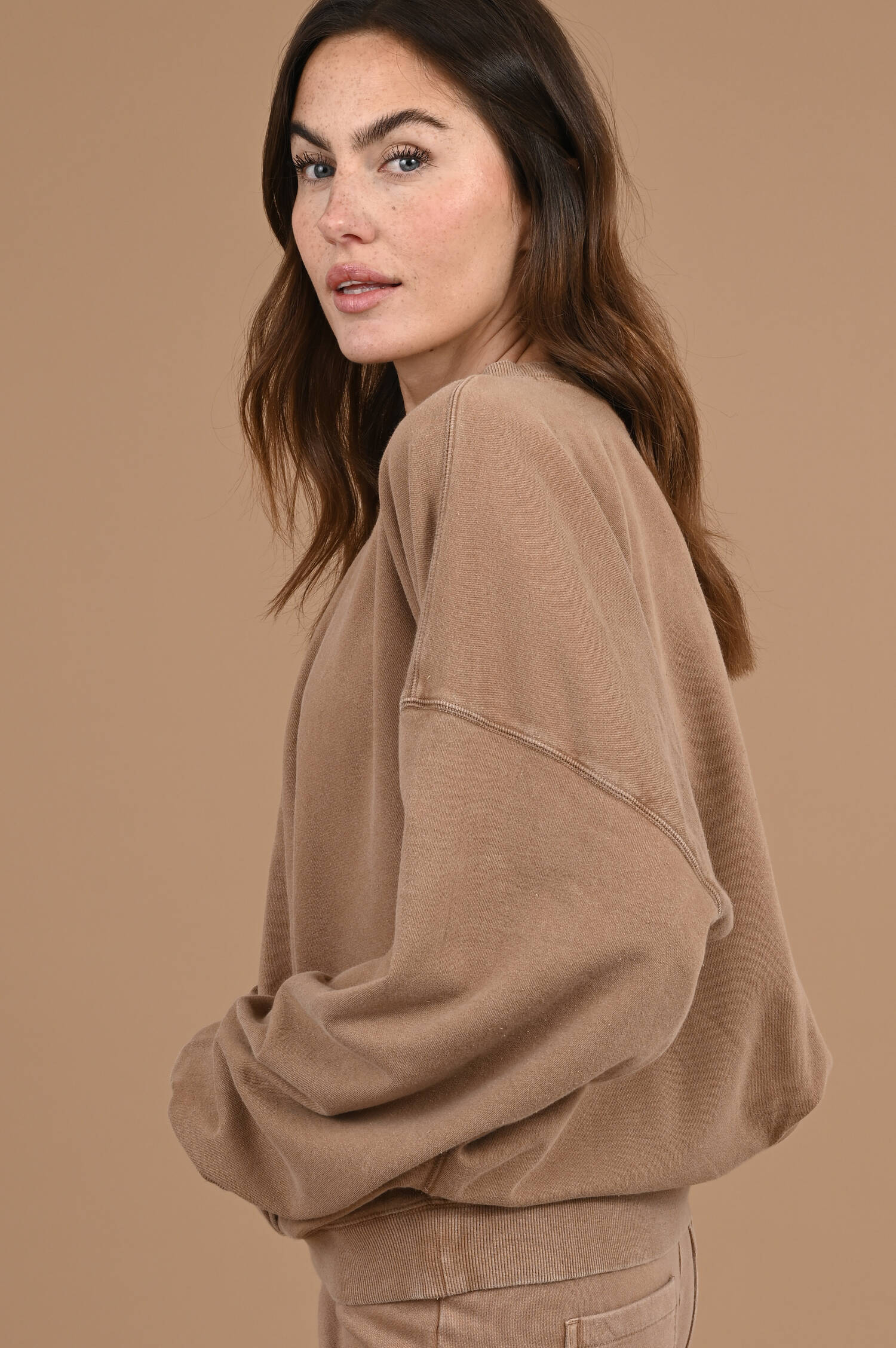 Sweater aus Bio-Baumwollmix in Braun