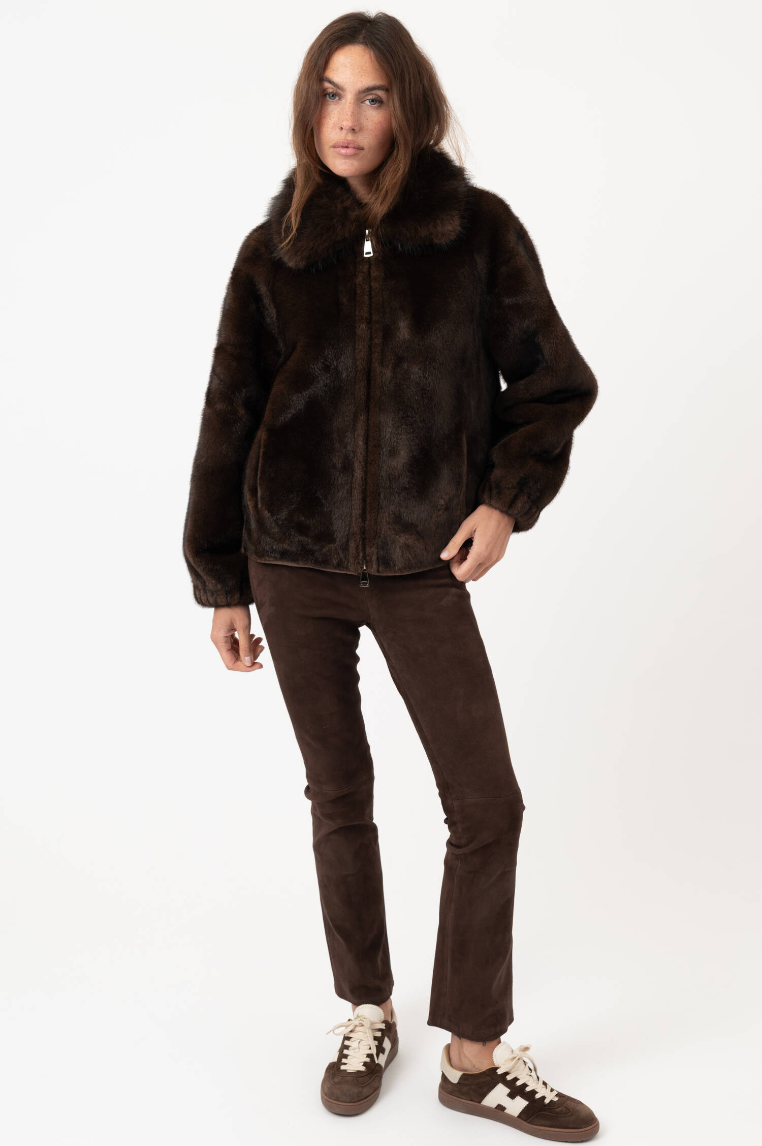 Faux-Fur-Jacke MINK in Braun Faux-Fur-Jacke MINK in Braun