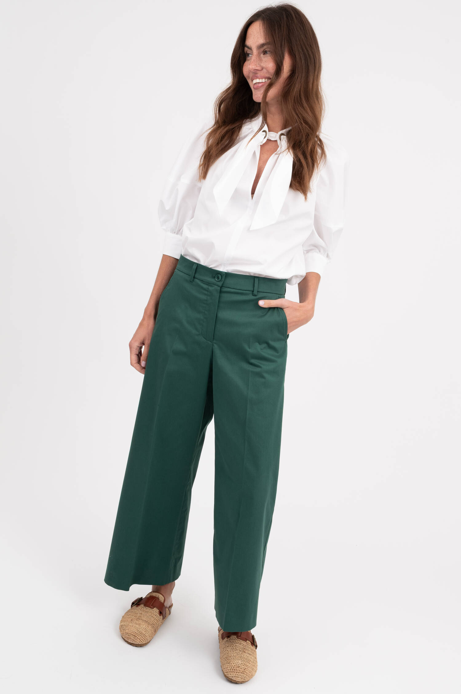 Culotte Hose URIAL in Smaragdgrün Culotte Hose URIAL in Smaragdgrün