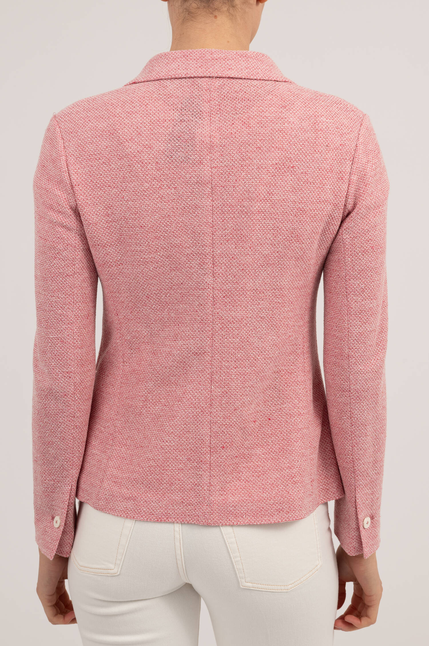 Leinen-Mix Blazer in Rosa meliert
