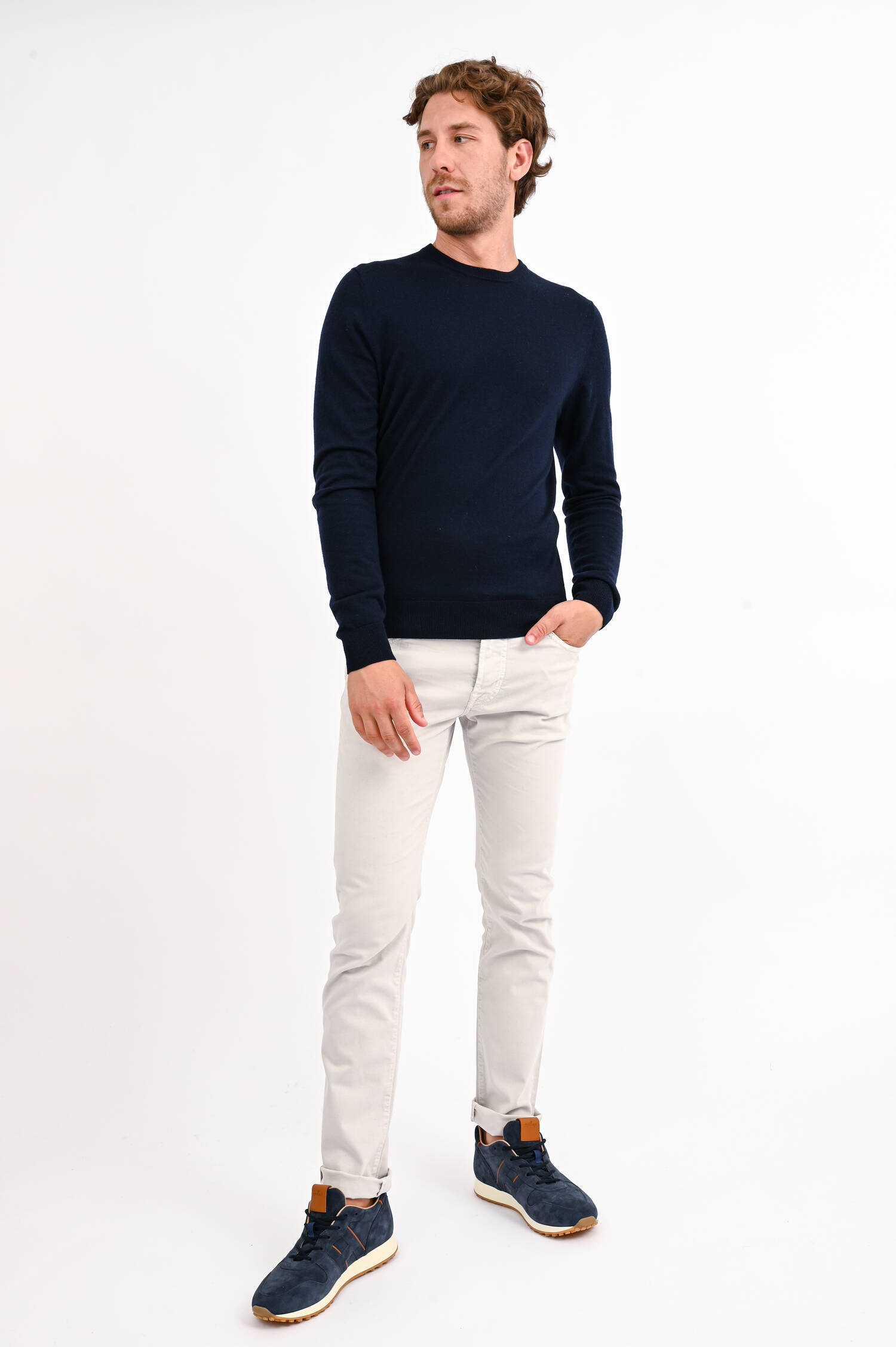 Pullover mit Rundhalsausschnitt in Navy Pullover mit Rundhalsausschnitt in Navy