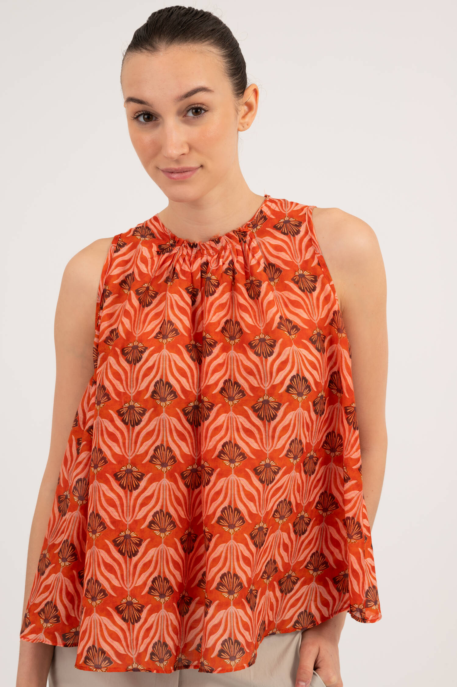 Gemustertes Blusentop SERAYA in Rot