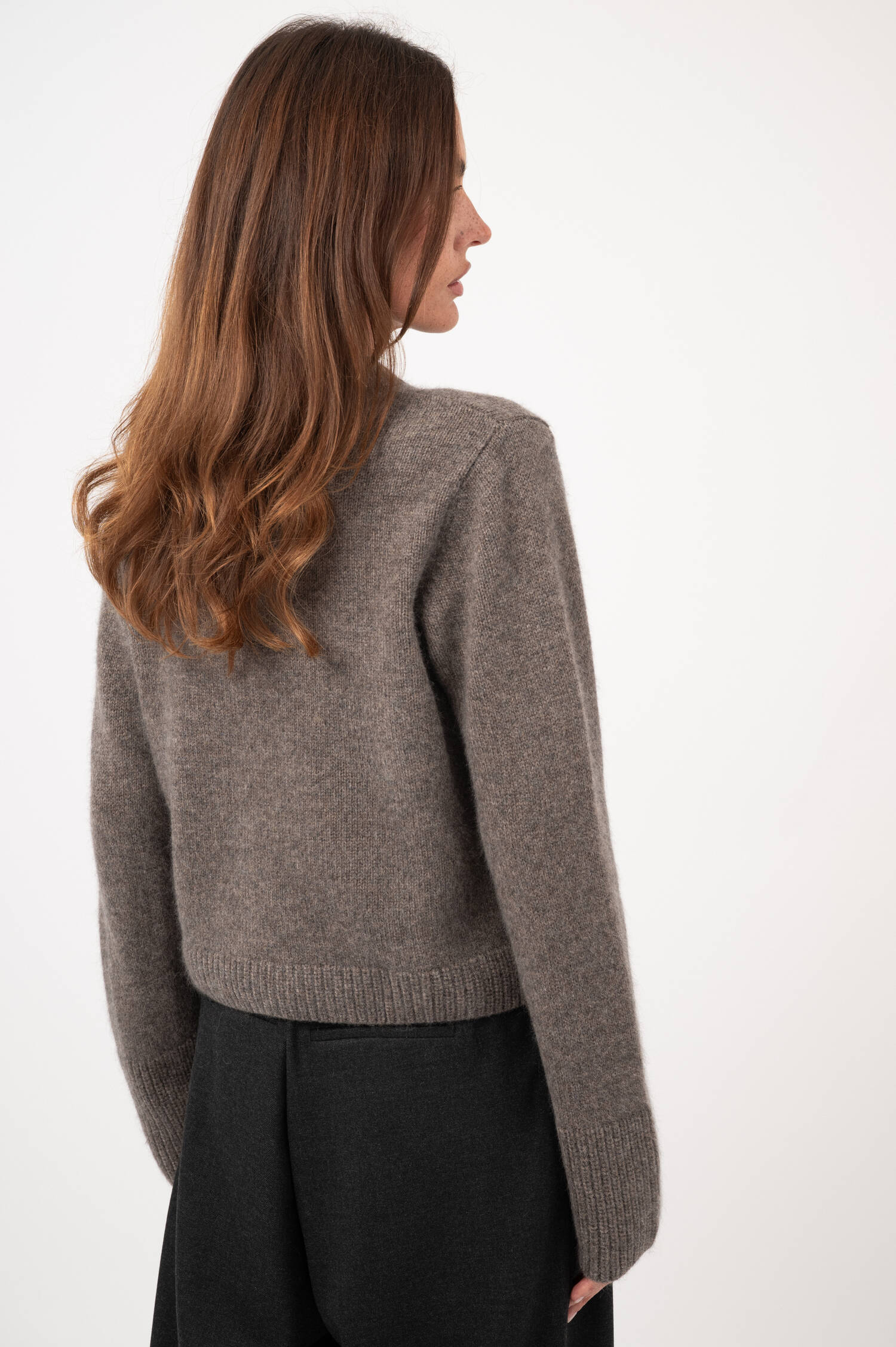 Woll-Cashmere-Cardigan LILLY in Graubraun Woll-Cashmere-Cardigan LILLY in Graubraun