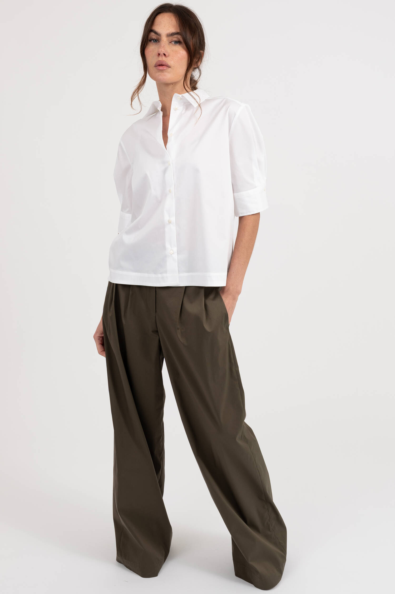 Kurzarm Bluse in Weiß Kurzarm Bluse in Weiß