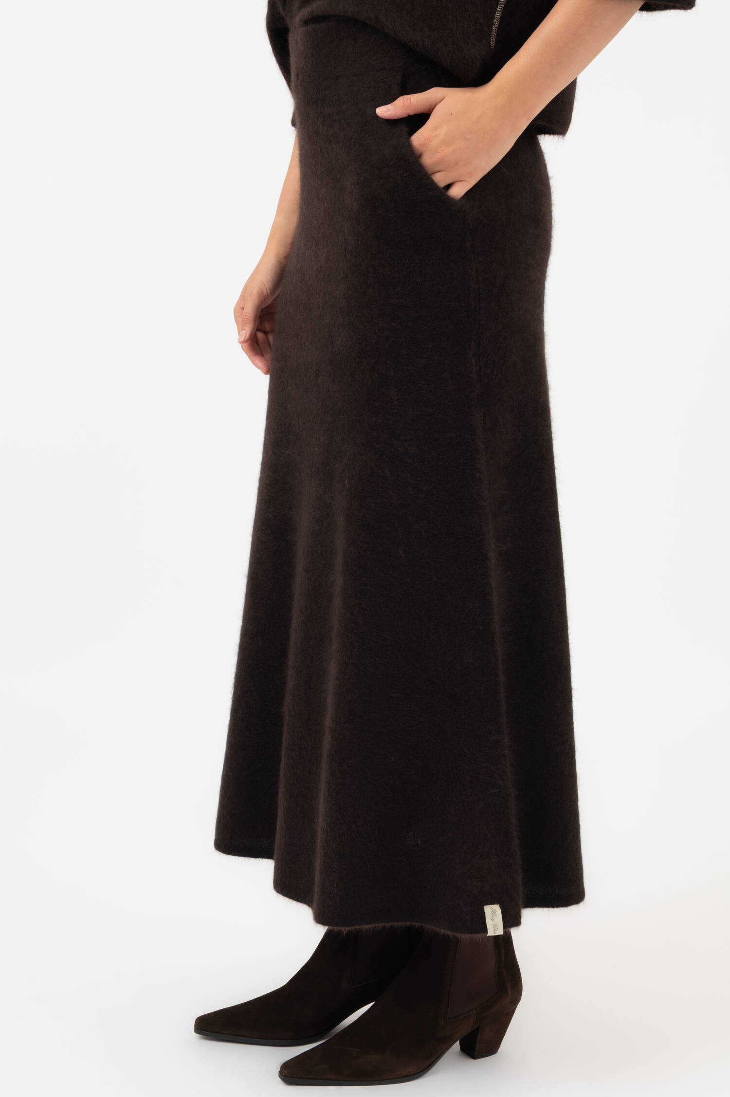 Cashmere Maxi-Strickrock in Braun Cashmere Maxi-Strickrock in Braun