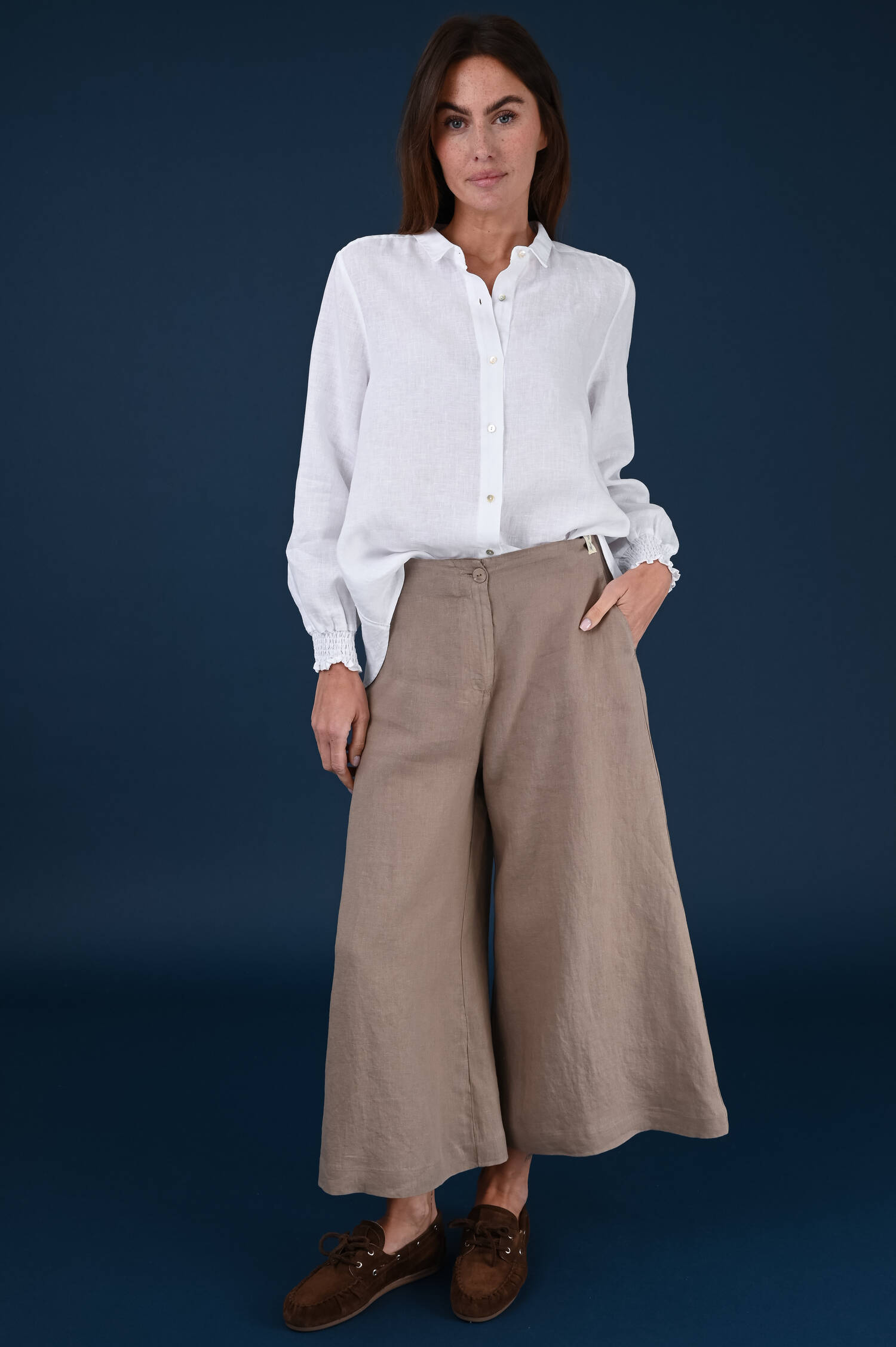 Leinenhose in Terrabraun